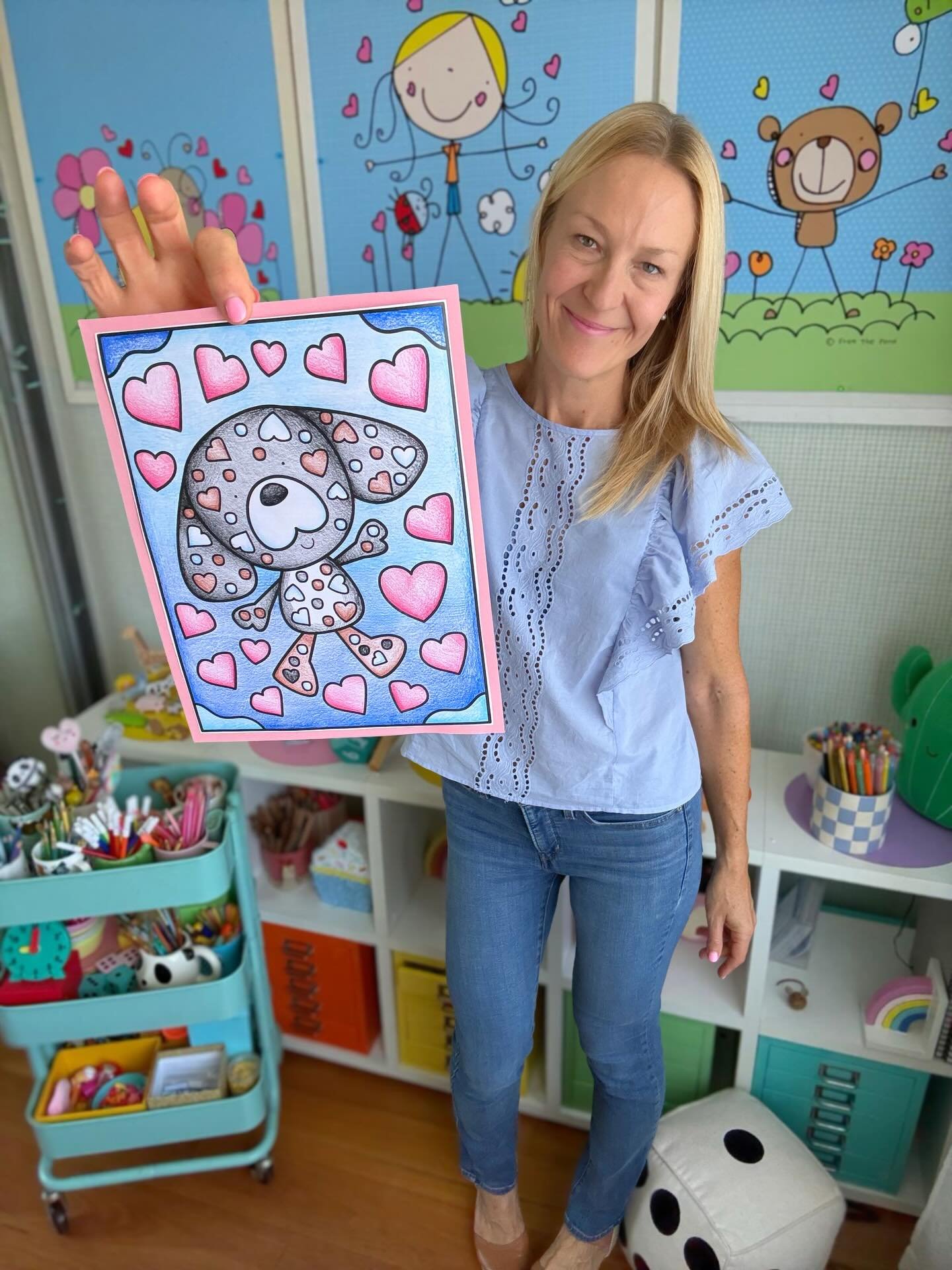 Happy Jump! 🐶💖
 Today&rsquo;s drawing prompt turned into a heart puppy jumping for joy&mdash;because Valentine&rsquo;s Day + puppies = instant happiness ✨

Drawing Challenge friends, come draw this one with me! ✏️
 How would your puppy jump for joy