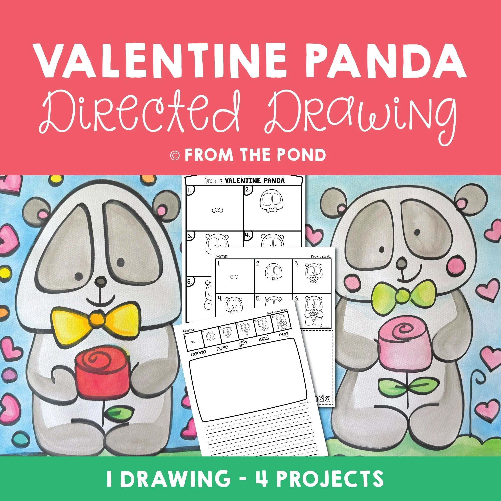Valentine Panda Drawing
