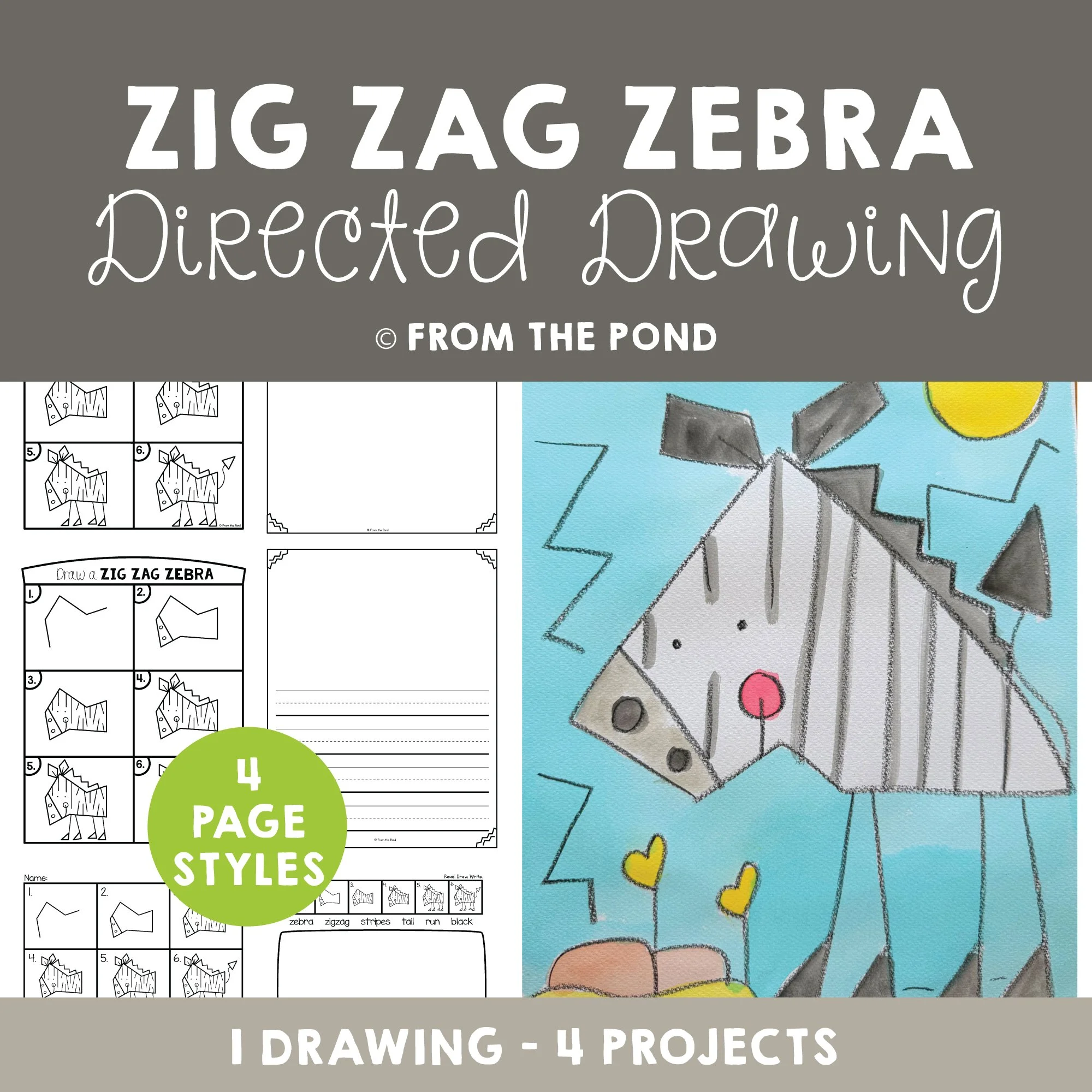 Zig Zag Zebra Drawing
