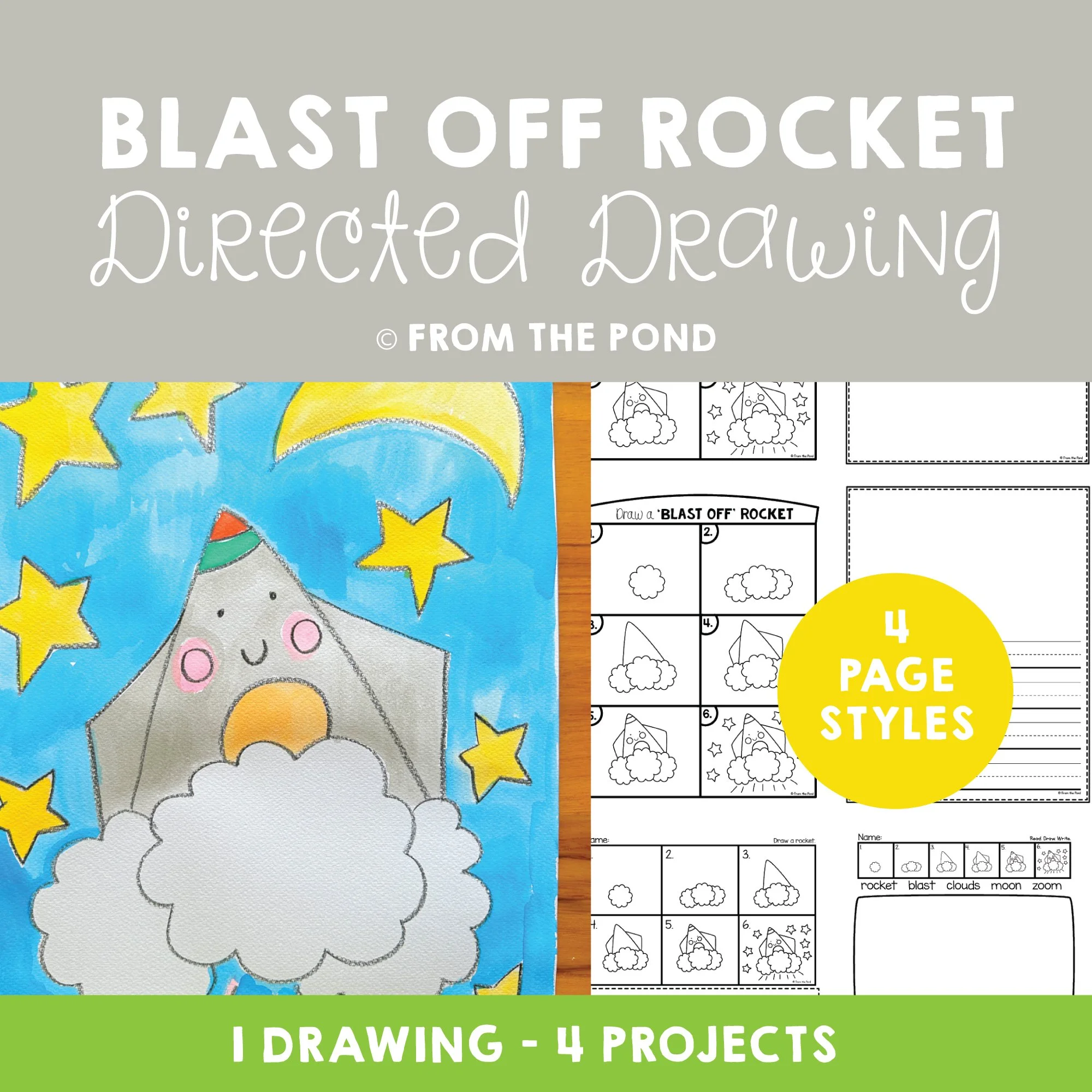 Blast Off Rocket Drawing