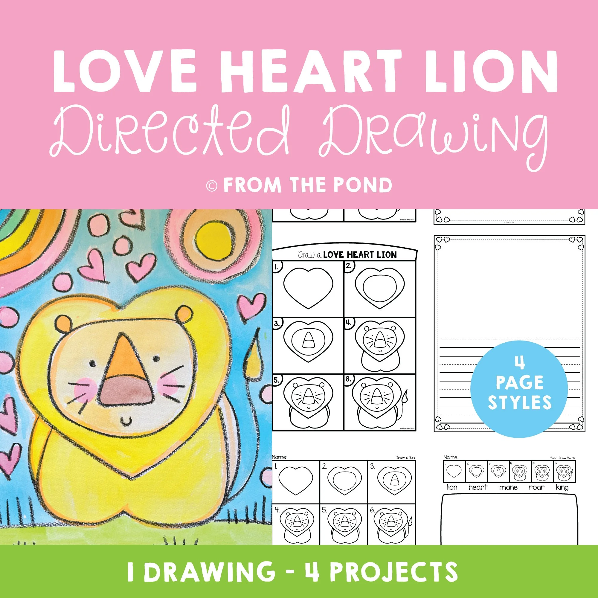 Love Heart Lion Drawing