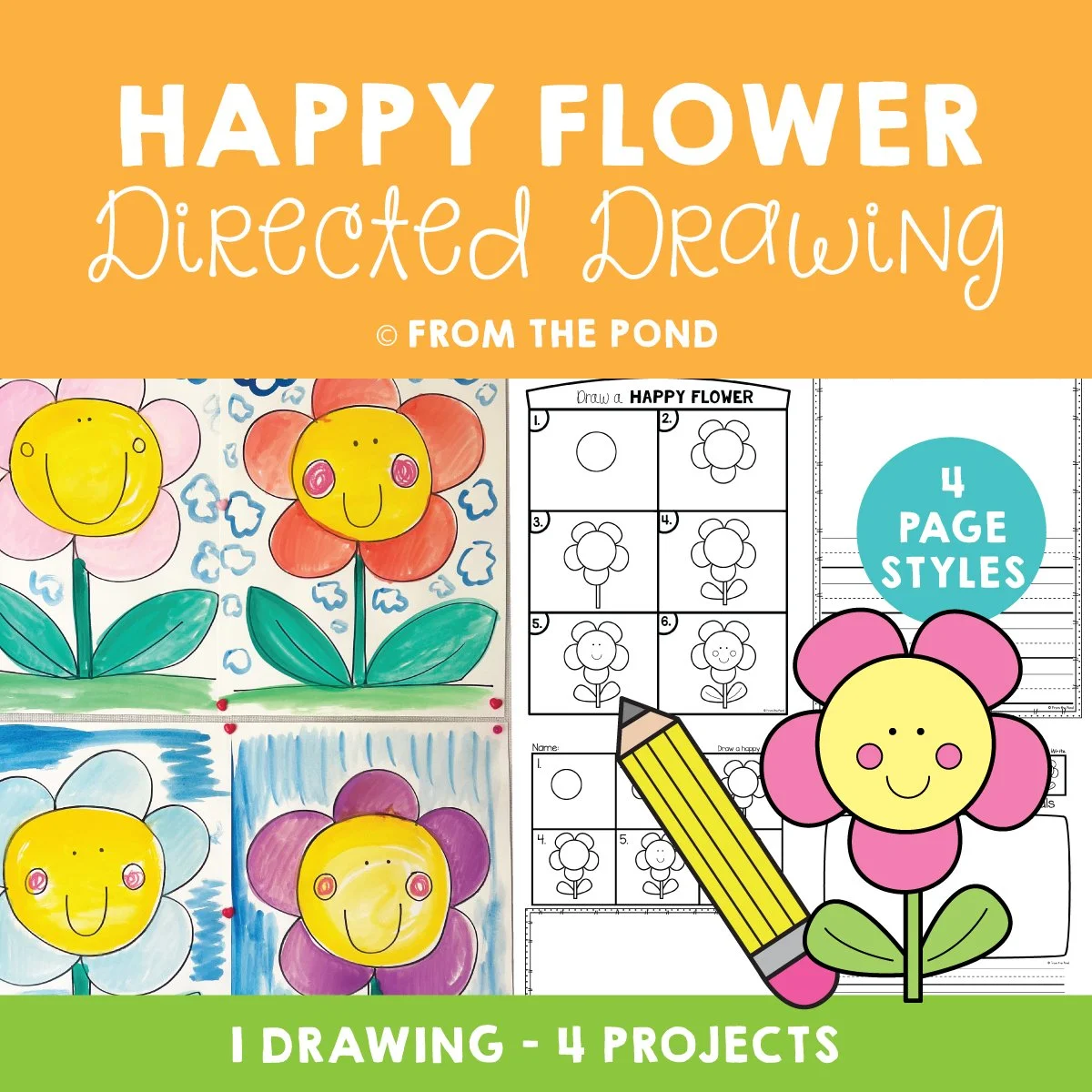 Happy Flower Drawing