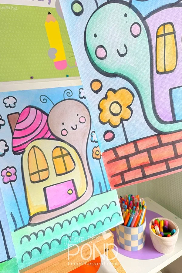 snail drawing writing and art