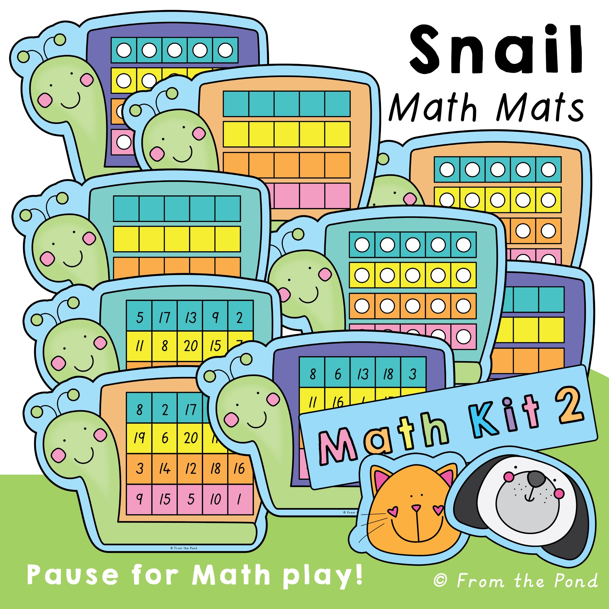  Counting to 20 Snail Math Mats – 5-frame counting mats and number-sense games using snail templates to practise counting, one-to-one correspondence, and building numbers to 20 