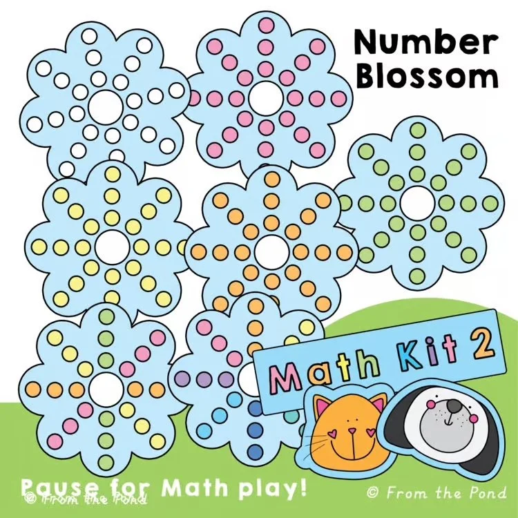  Number Blossom Math Play Mat – flower-themed math mat for counting, patterns, and early addition to build number sense 