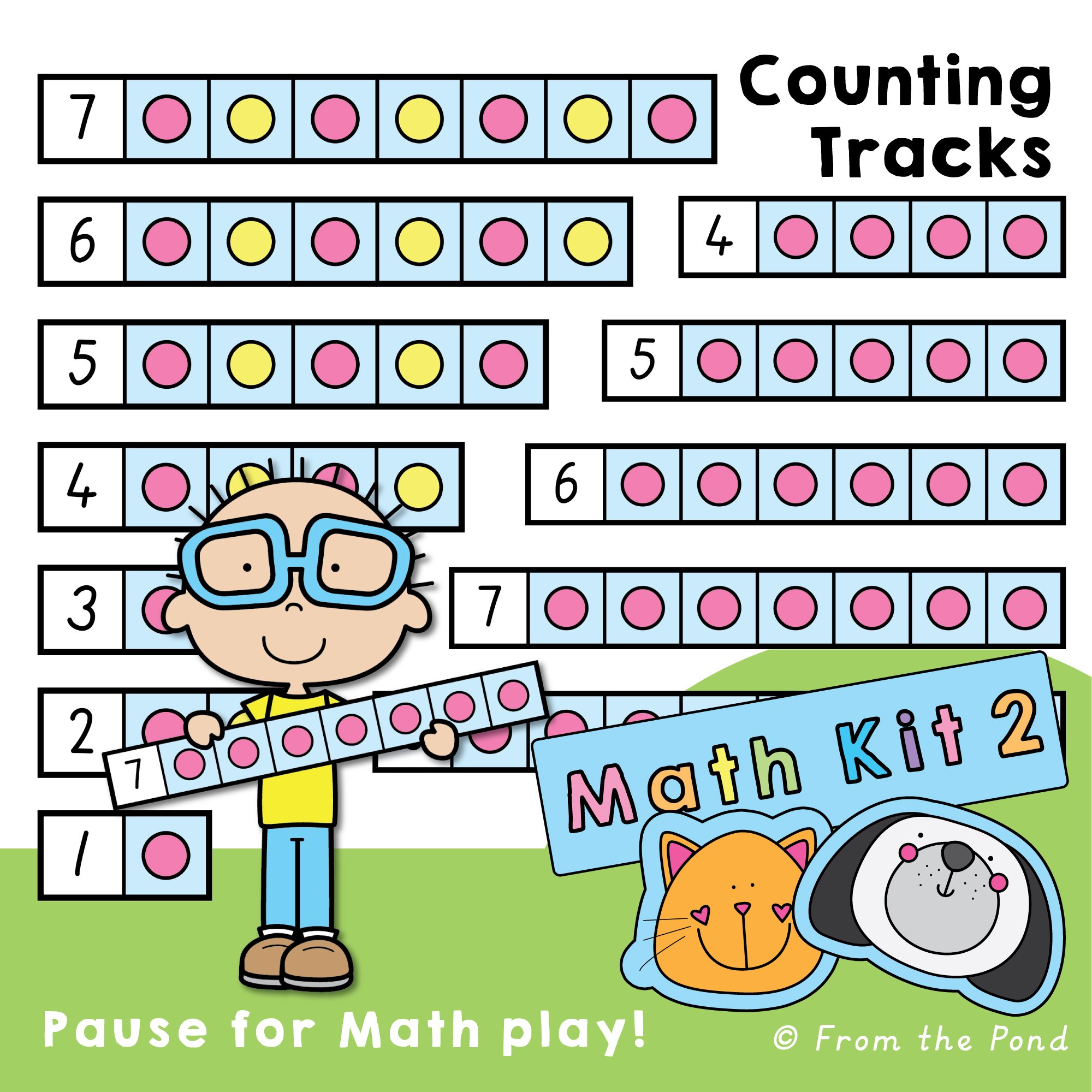  Counting Tracks Cards – comparing numbers and number sense activity using dot-track cards (1–10) to build counting, ordering, and visual comparison skills 