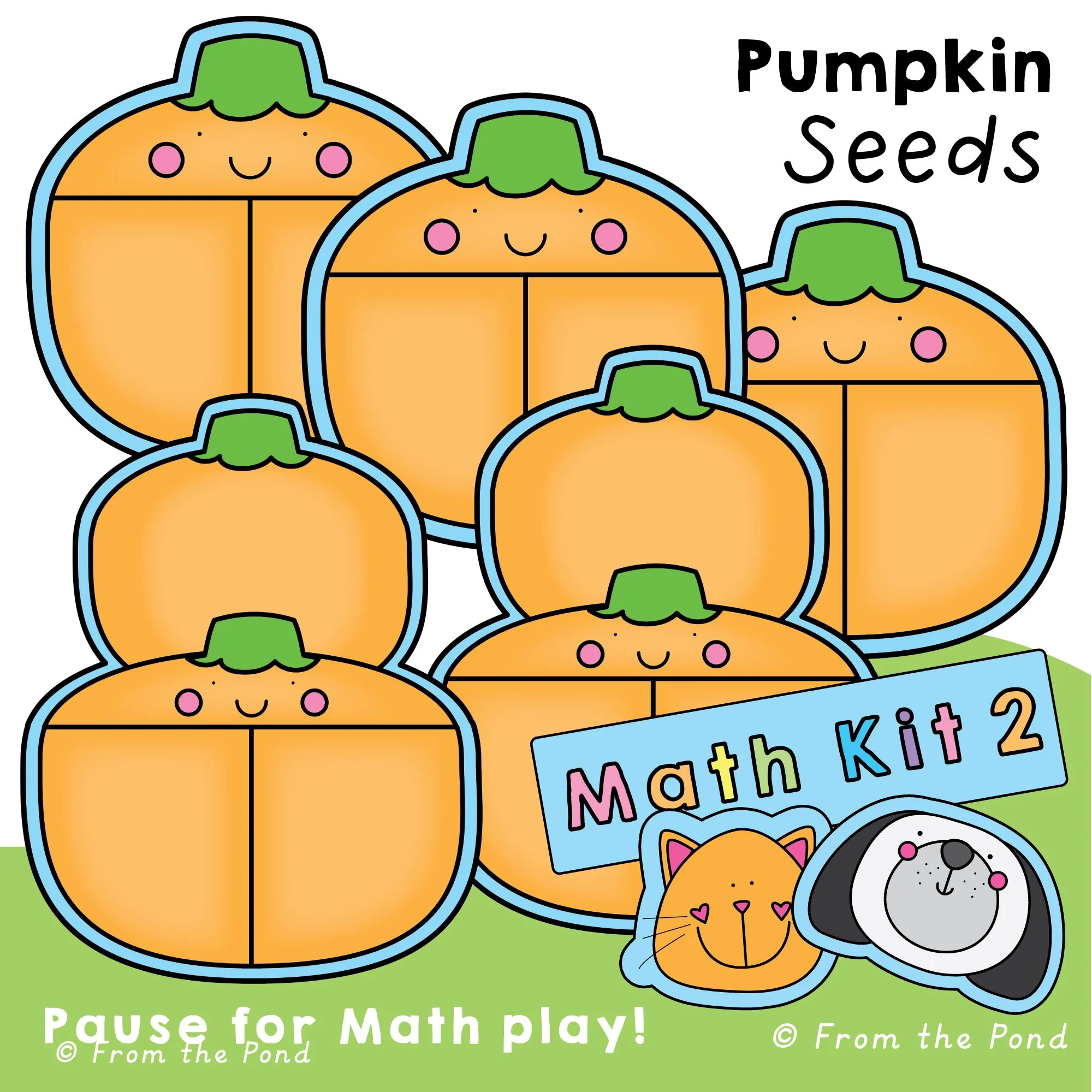  Pumpkin Seeds Place Value Mats – hands-on tens and ones math mats for building numbers, grouping, and decomposing quantities using counters or dice for Kindergarten number sense 