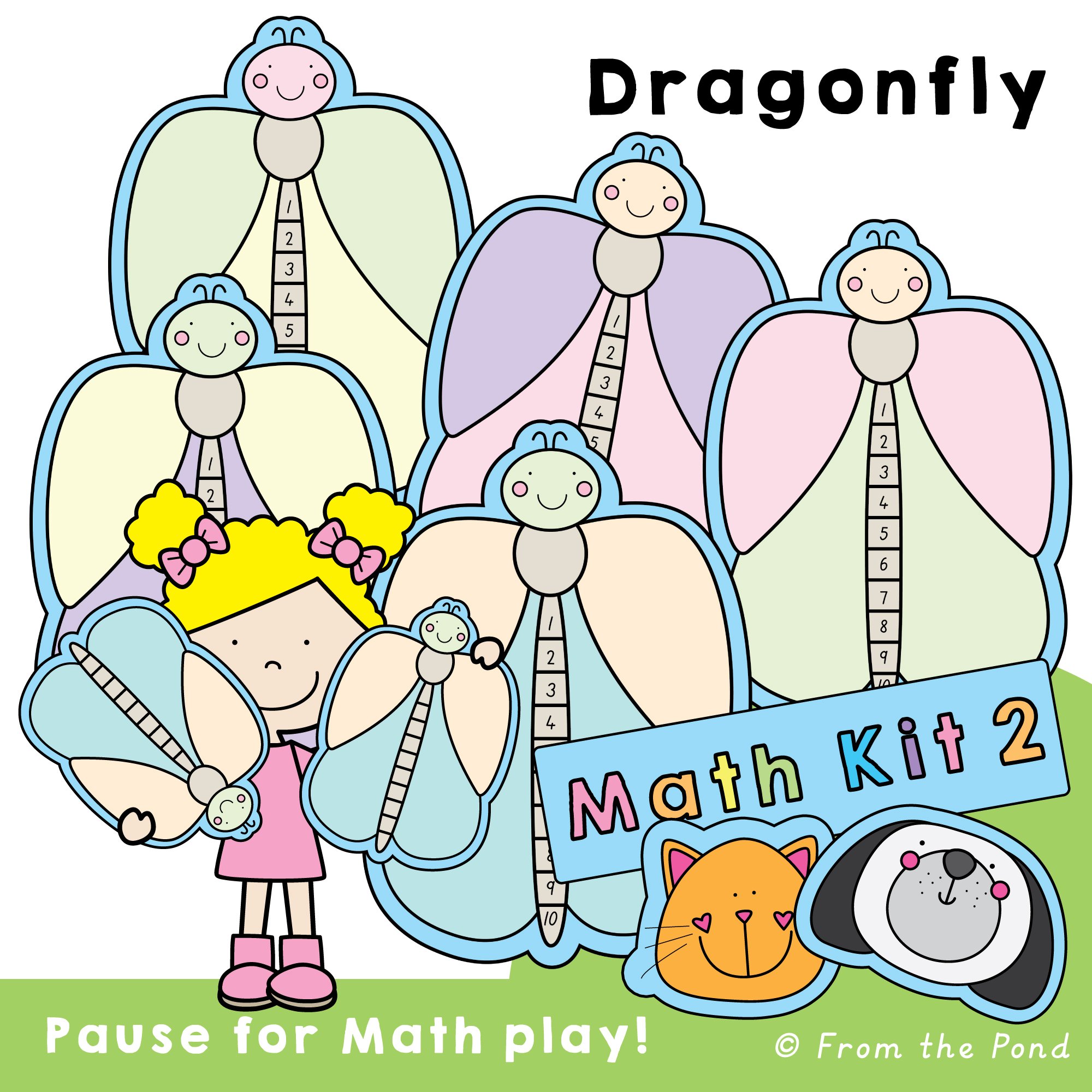  Dragonfly Play Mats – counting, addition, subtraction, and number-line games using hands-on mats to build number sense and model number stories with counters and movement along a track 
