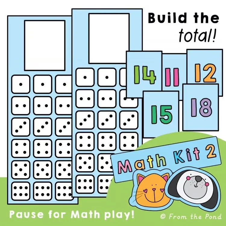  Build the Total dice addition game and number building mats for developing early addition skills, number sense, counting strategies, and mental math fluency through hands-on play. Fun printable dice math activities for kindergarten and first grade s