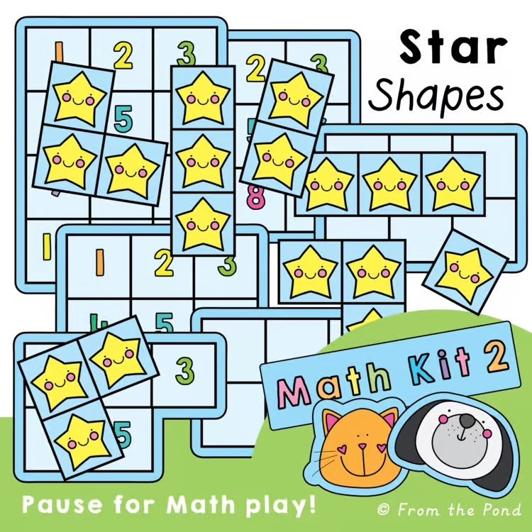  Star Shapes number building and composition math play mats for developing number sense, composing numbers, counting fluency, and flexible math thinking through hands-on learning. Fun star themed math activities for kindergarten and first grade stude