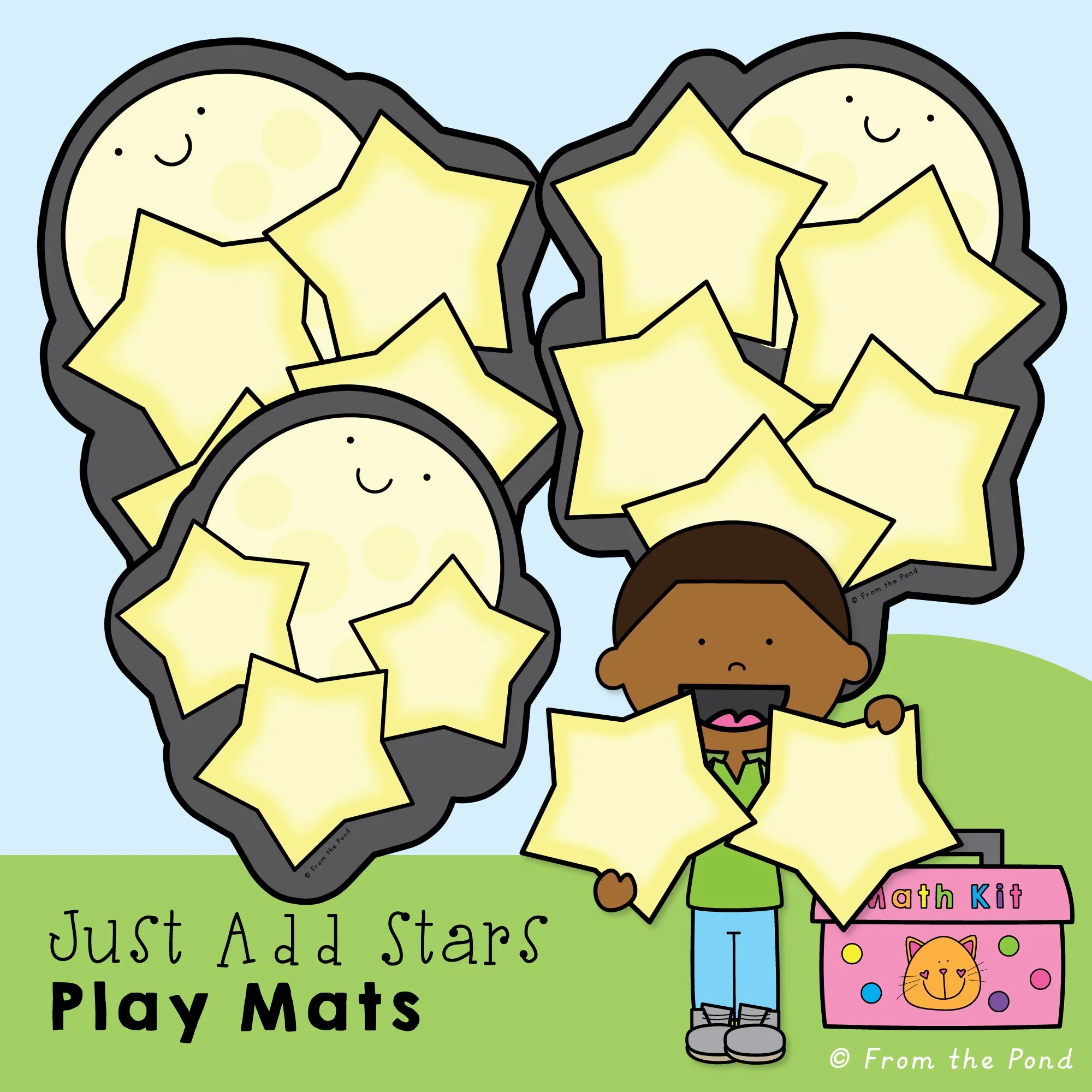  Just Add Stars math mats for hands-on number fluency, counting practice, and flexible math thinking through engaging star themed activities. Fun printable math play mats for kindergarten and first grade students building number sense, addition strat