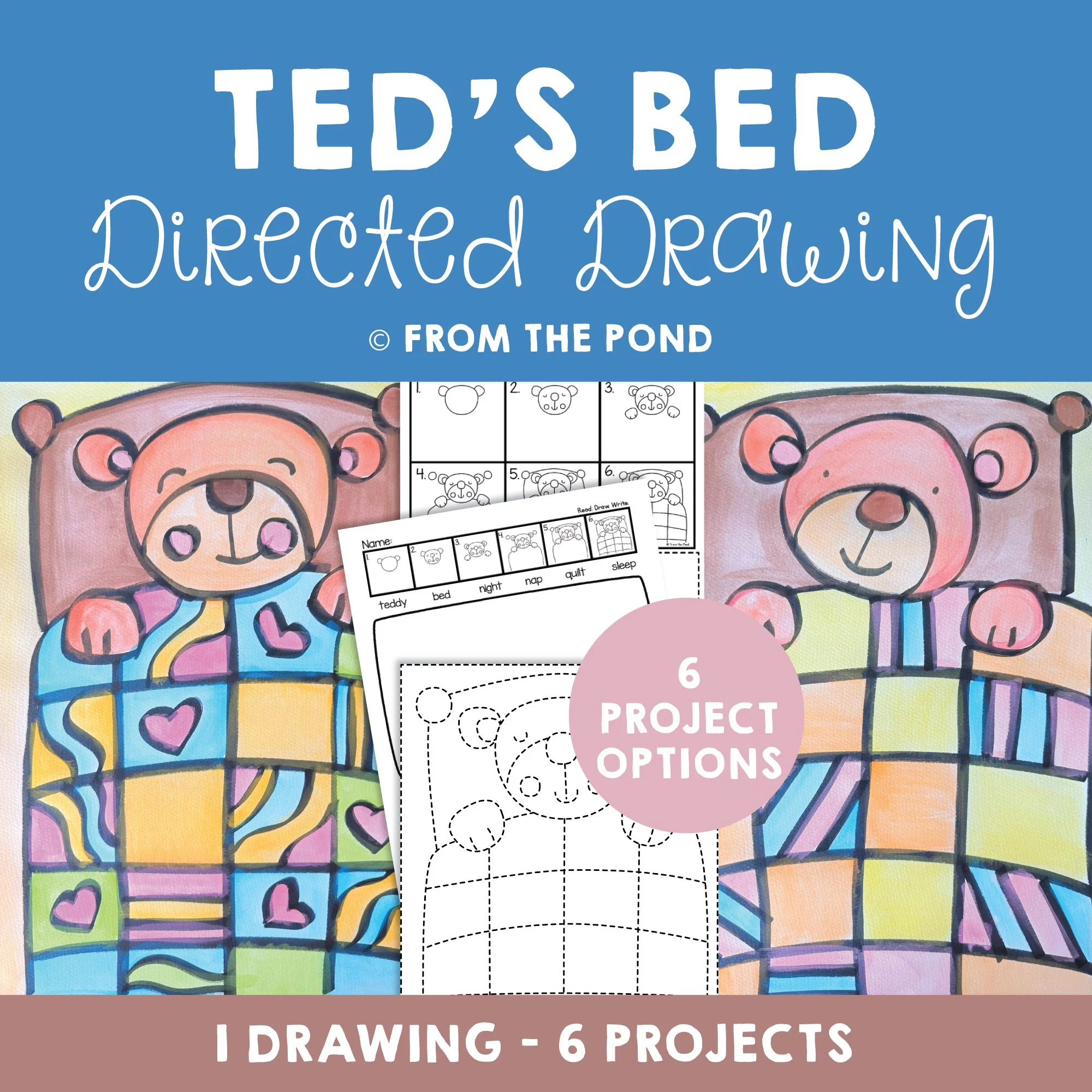 Ted's Bed Directed Drawing