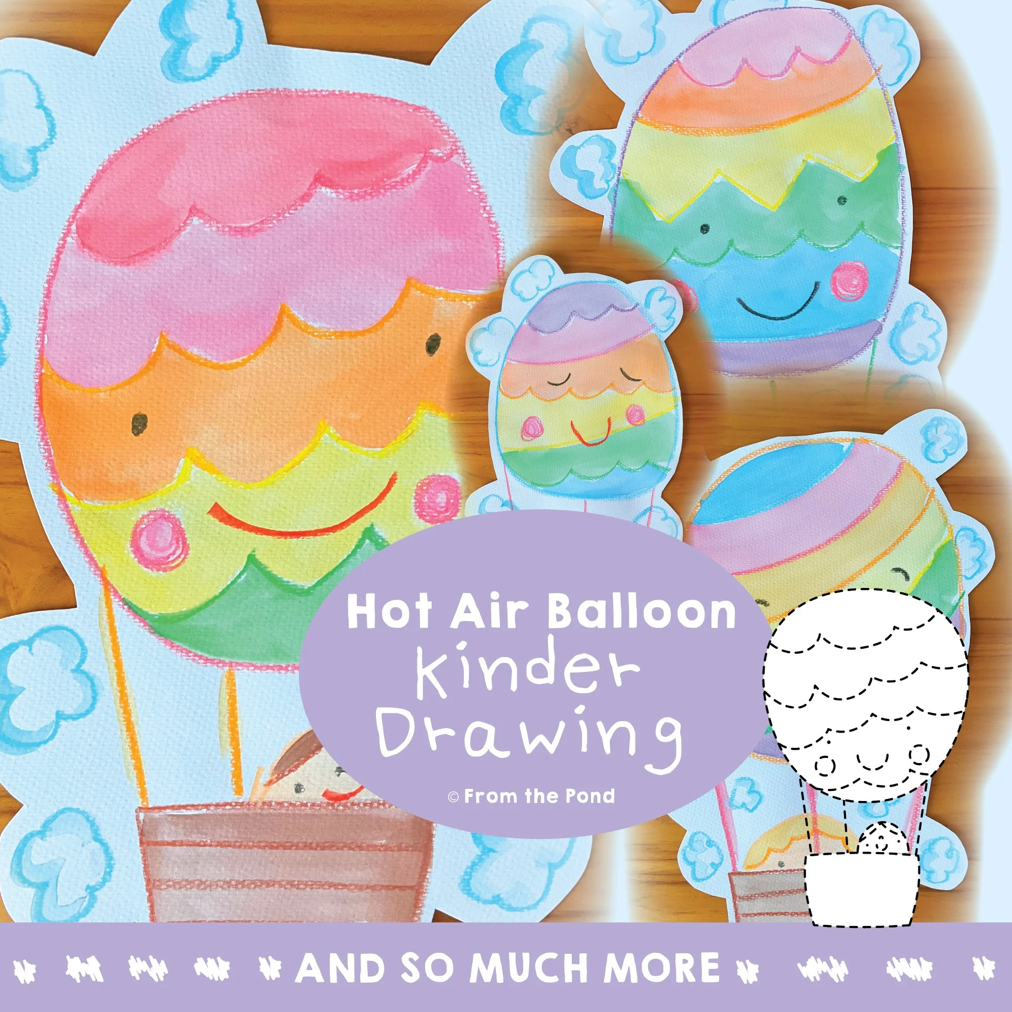 Hot Air Balloon directed drawing pack for fine motor development, creative writing, and imaginative art activities in early elementary classrooms. Fun hot air balloon themed directed drawing resource for kindergarten and first grade students buildin