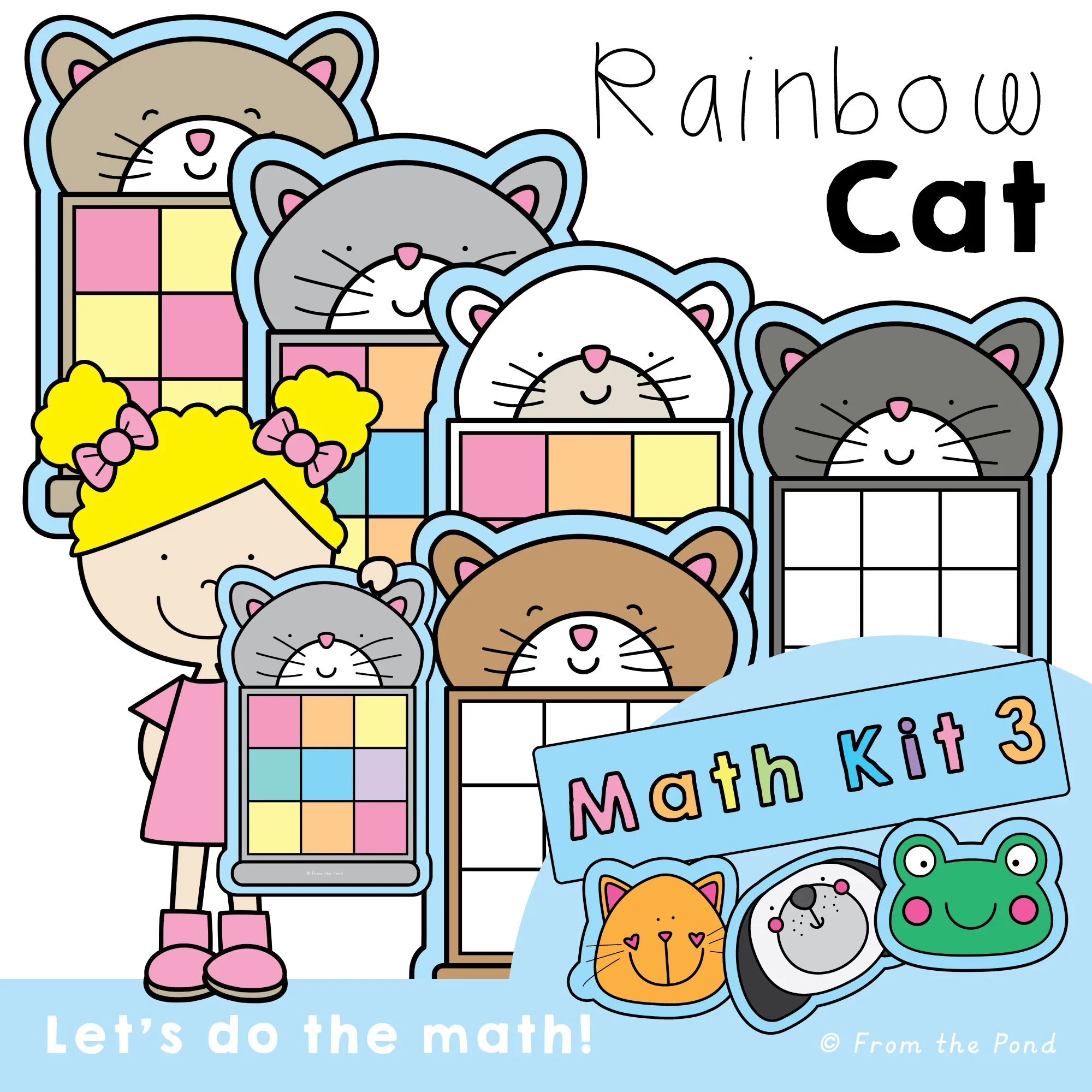  Rainbow Cat grid math center games for counting, number patterns, and number sense activities that build early math confidence through hands-on learning and playful exploration. Fun rainbow cat themed math activities for kindergarten and first grade