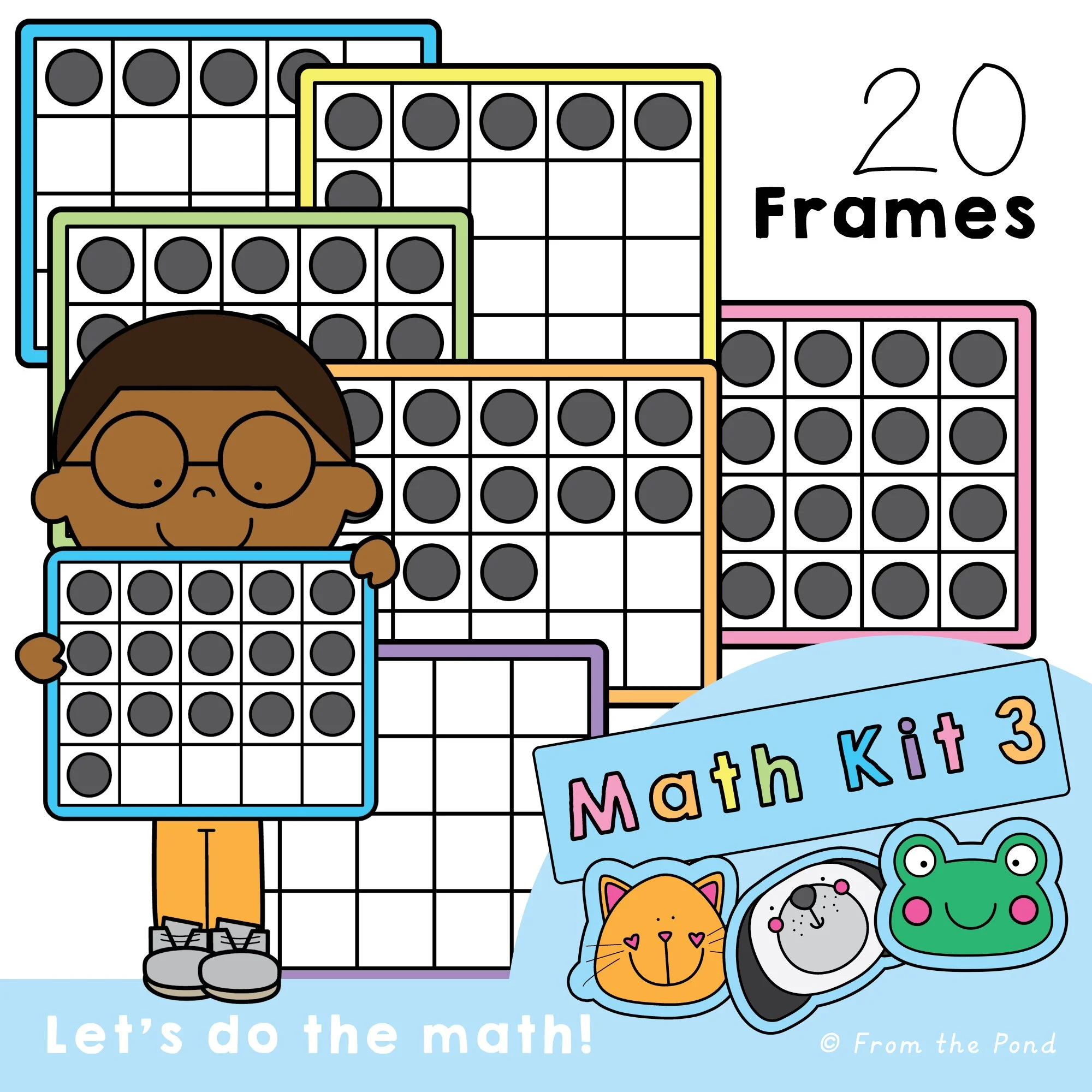  Subitizing to 20 cards and 20-frame math games for building number sense, visual number recognition, and math fluency through hands-on learning and engaging number explorations. Fun printable math warm ups for kindergarten and first grade students p