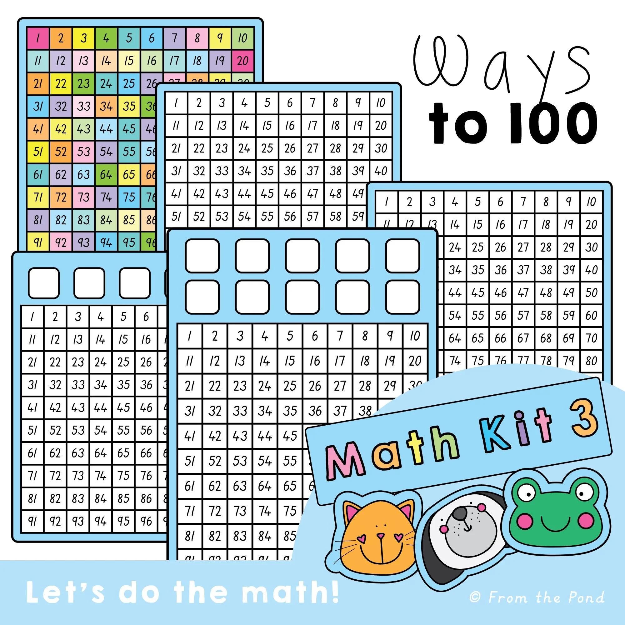 Hundreds chart activities and Ways to 100 math games for building number sense, place value understanding, and counting fluency through hands-on exploration and engaging math challenges. Fun printable math centers for kindergarten and first grade st