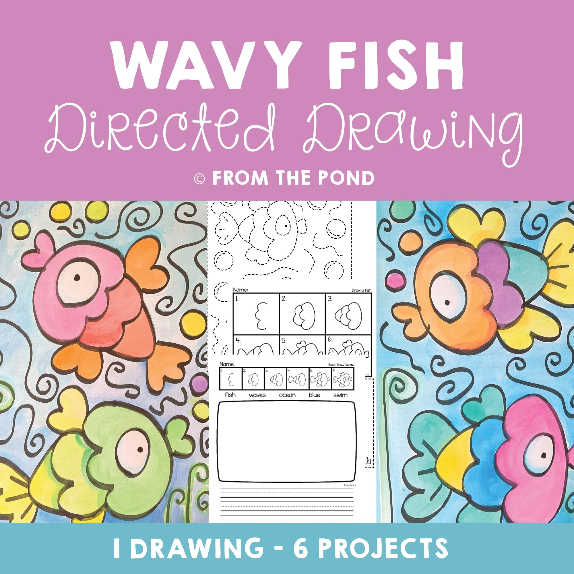 Wavy Fish Drawing