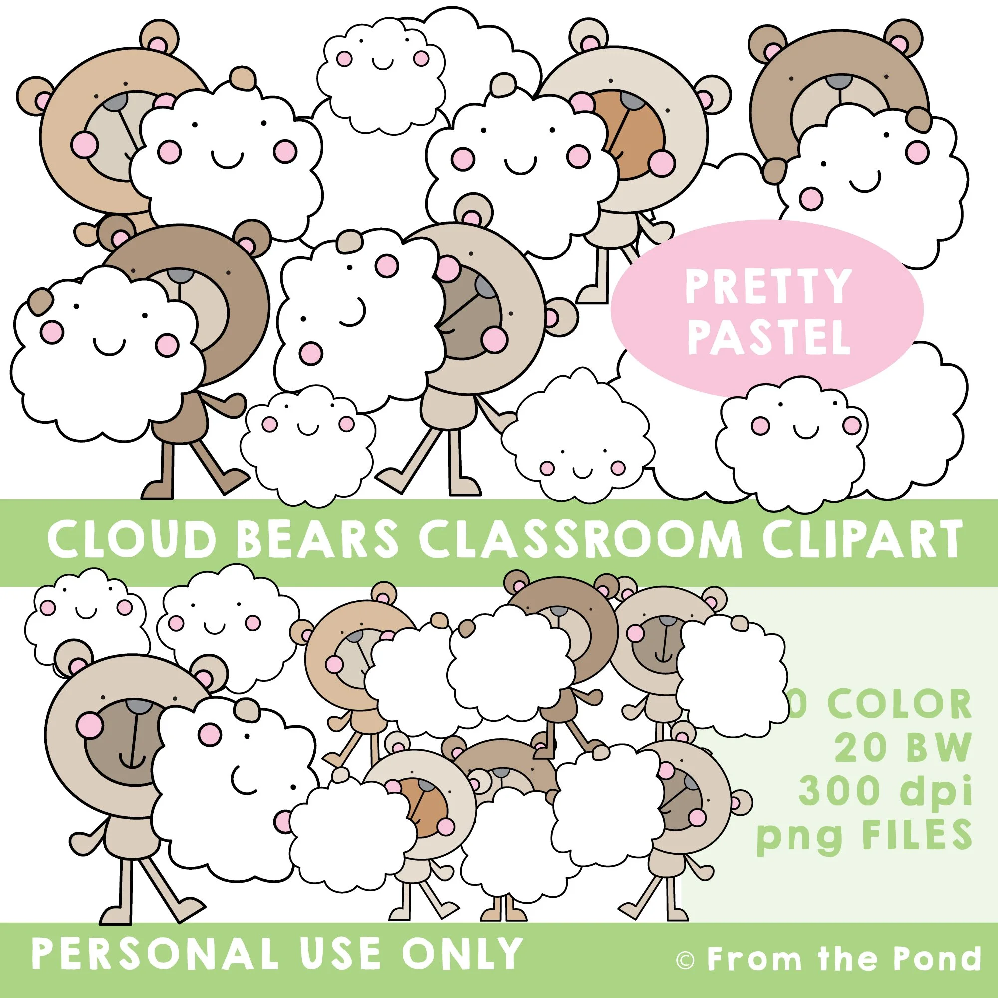 Pastel Cloud Bears