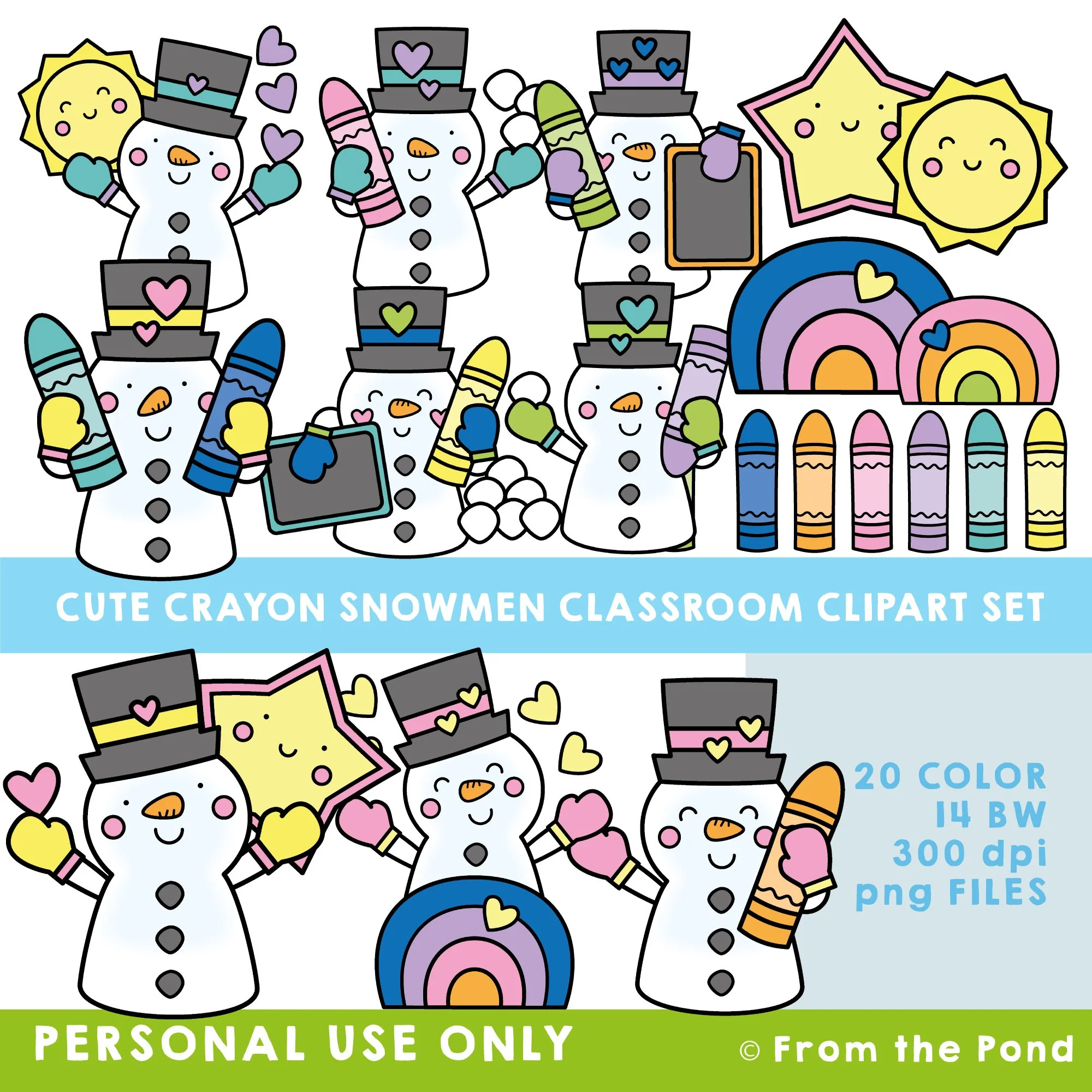 Crayon Snowmen