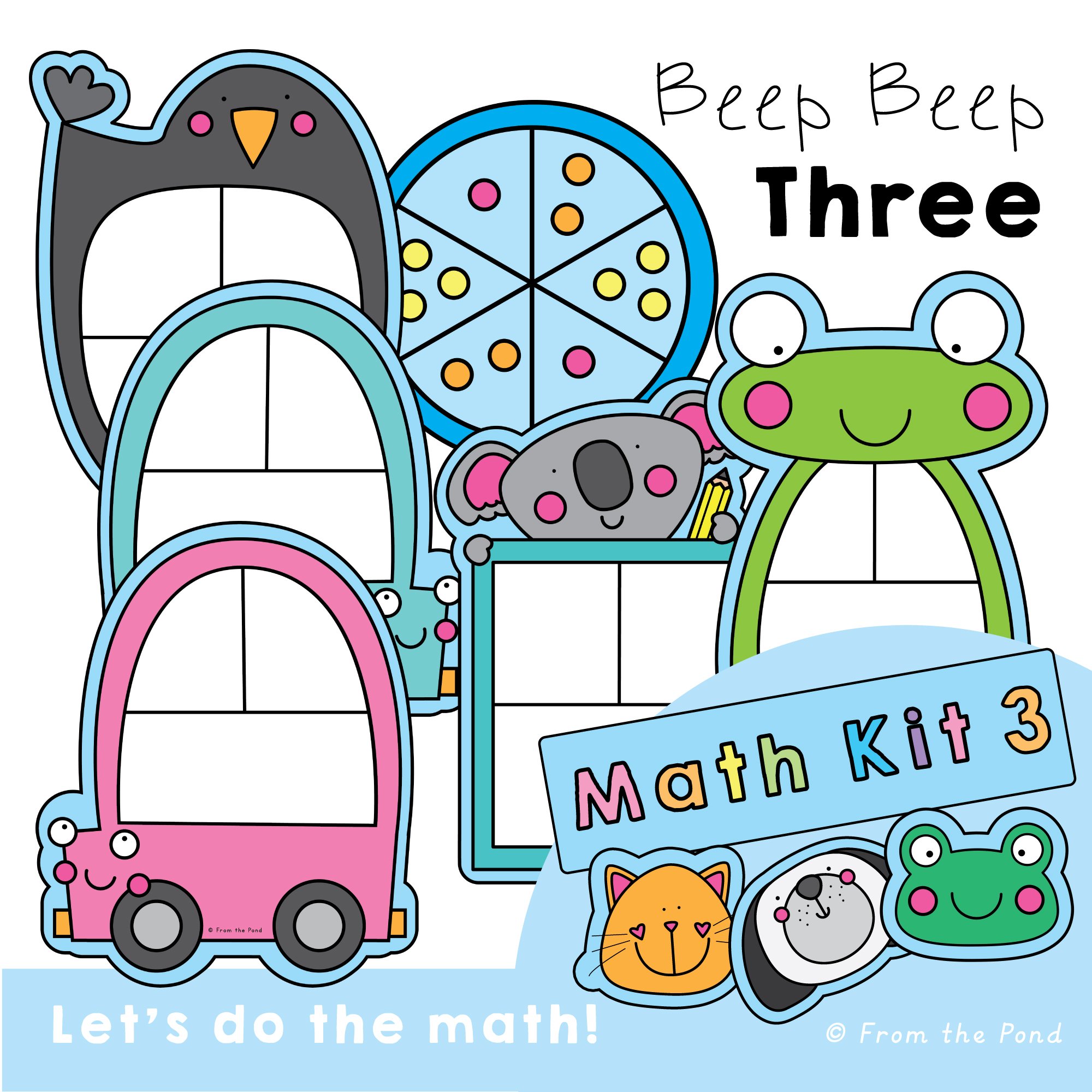  Part-part-whole math mats for beginning addition with car, frog, crow, and koala themes, plus a dot spinner for quantities 1–3. Hands-on kindergarten and first grade activities for practising addition within 5 and 6, subitizing, number bonds, counti