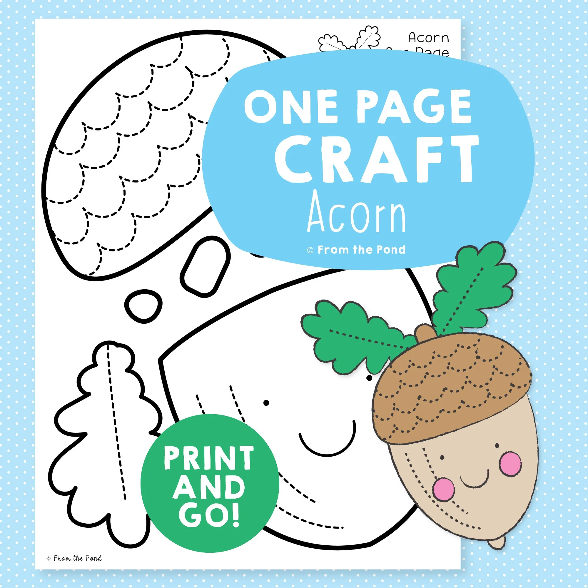  Acorn one page craft for kindergarten 