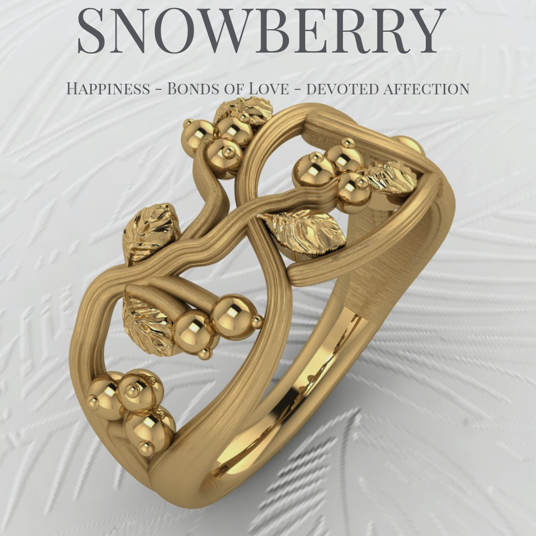 Snowberry Ring crafted in 14ct Yellow Gold from the Language of Flowers Collection. Exclusively at House of Frost Jewellery