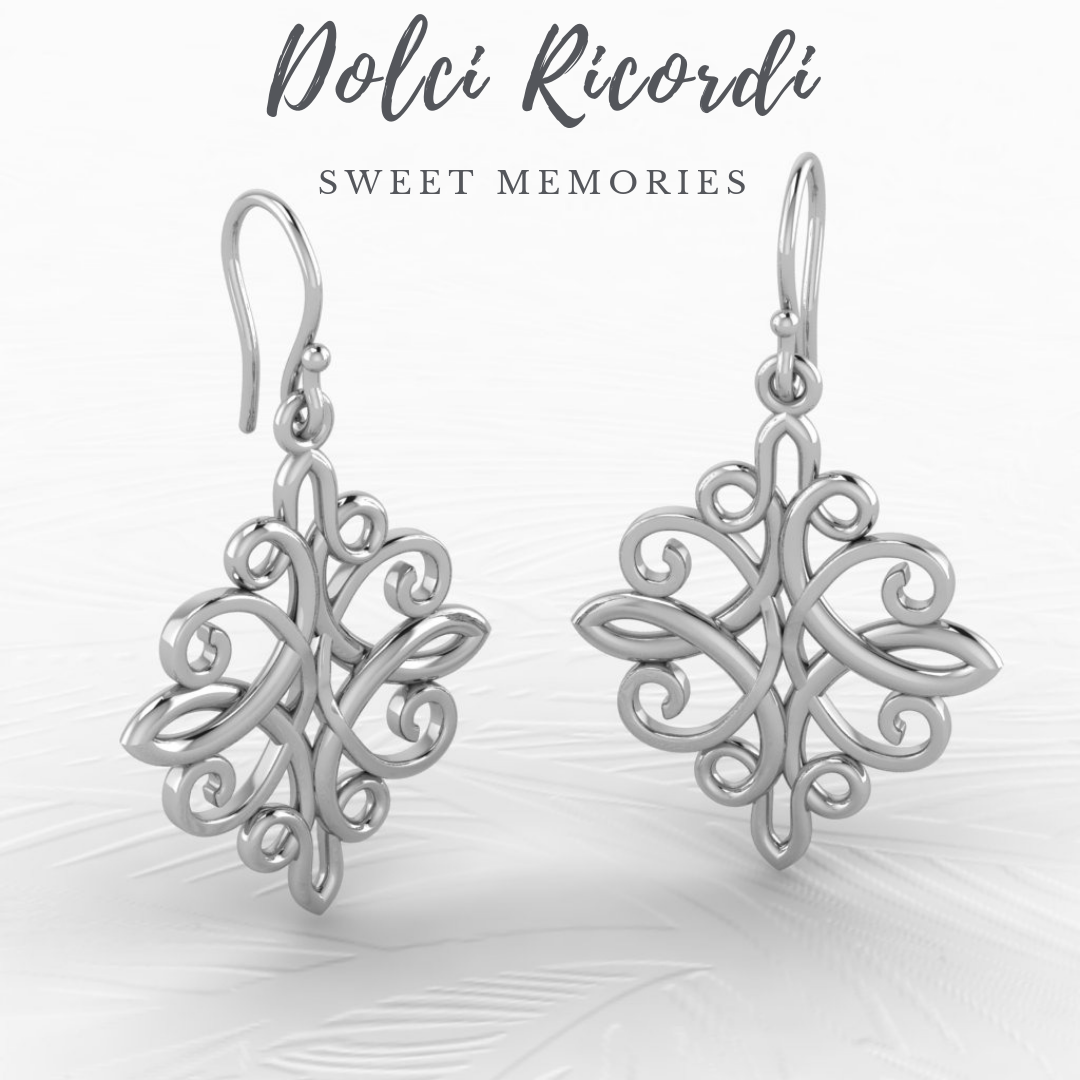 14ct White Gold Dolci Ricordi Drop Statement Earrings from the Tokens of Tuscany Collection Exclusively at House of Frost jewellery