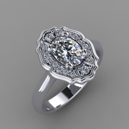 House+of+Frost+Jewellery+Custom+Design+Engagement+Ring+White+Gold+Platinum+Oval+Cut+Diamond+with+round+brilliant+cut+Baroque+Shaped+Halo.jpg