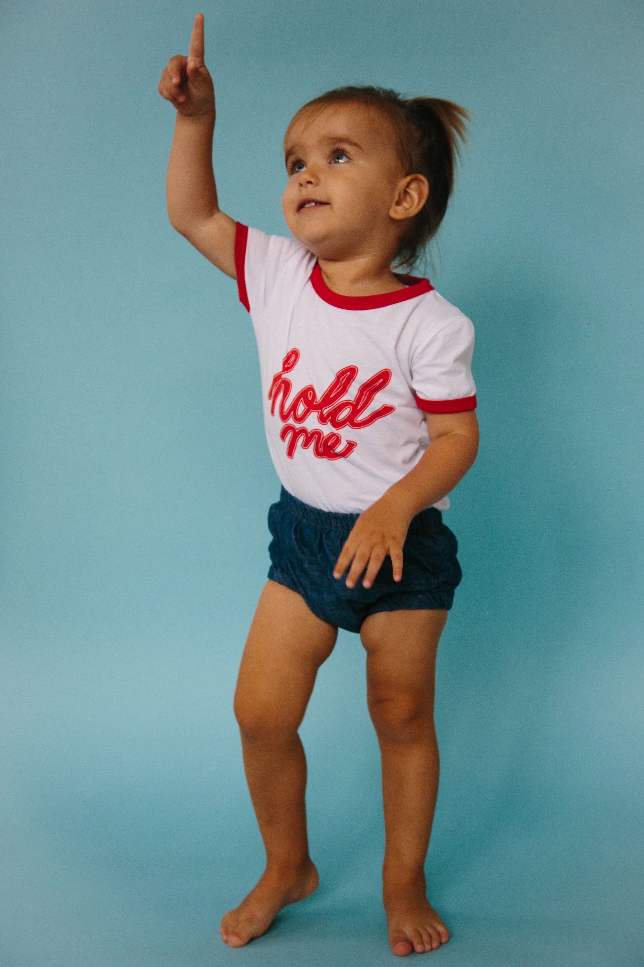 Funny Toddler in Red/White Hold Me T-Shirt