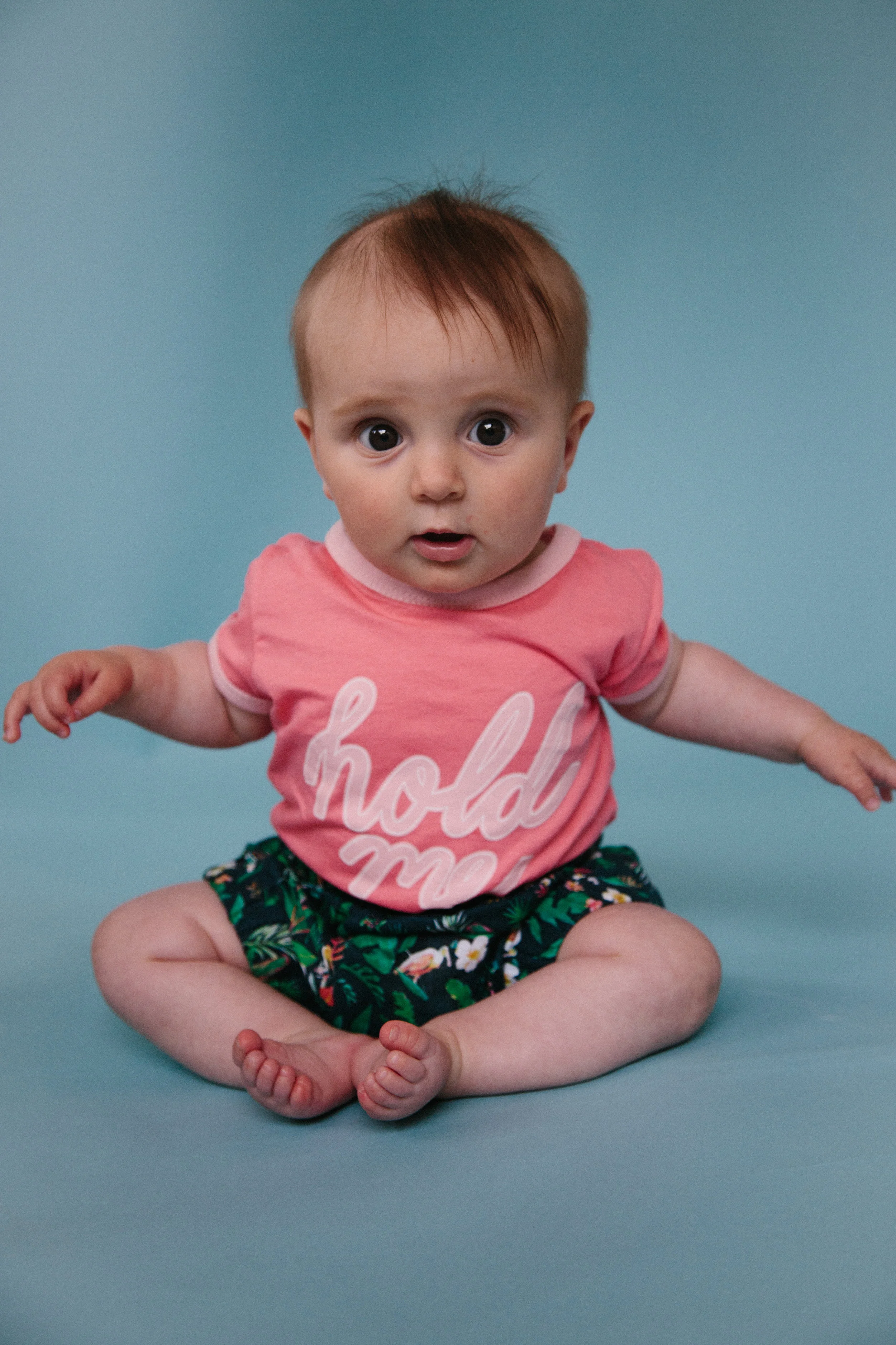 Cute Dazed Baby in Pink Hold Me T-Shirt