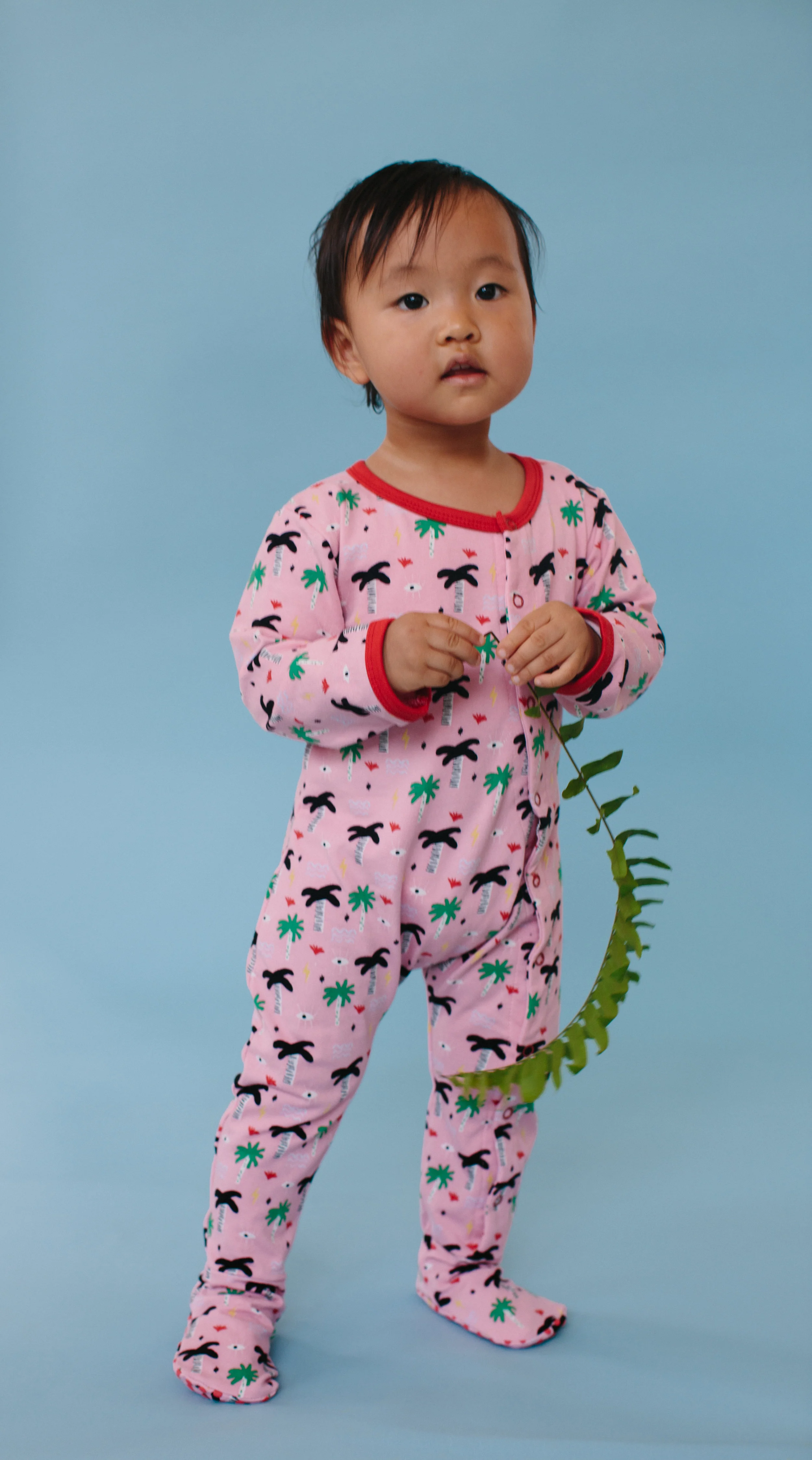 Cute Girl in Pink Palm Eye Organic Cotton Pajama