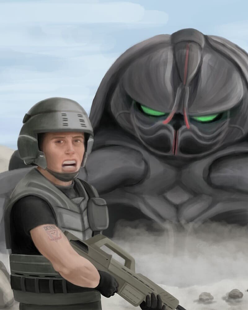 Starship Trooper (1997), Tanker Bug - Digital Painting Fan Art - painted live on twitch! See profile for link.