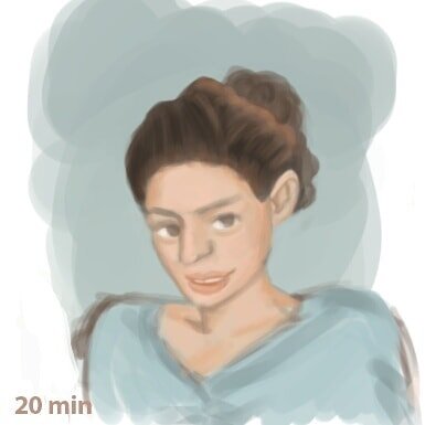 Quick portrait practice. 20 and 10 minutes, digital painting.