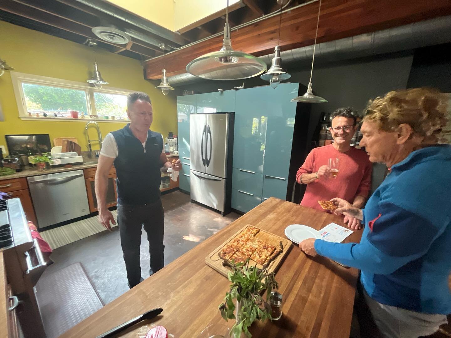 Chef @jasonrojek serves the Leafs pizza after rehearsal.  Back into the studio tomorrow night with @mister_trent!  #theleafs #dreamrackstudios #hydestreetstudios #originalmusic #sanfranciscomusicscene