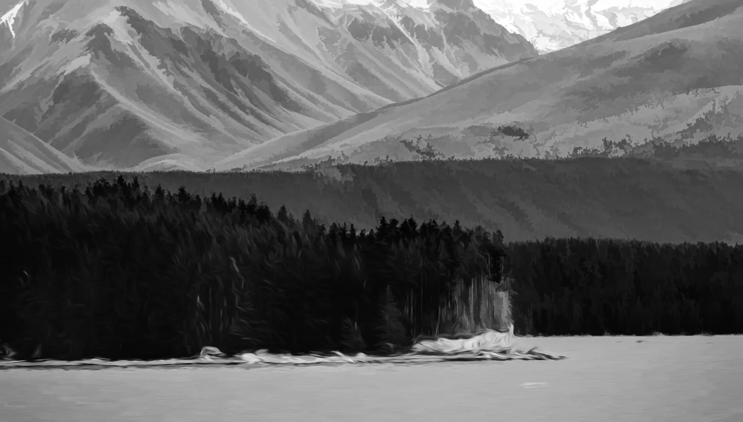 " Black & White painting” Queenstown, New Zealand.