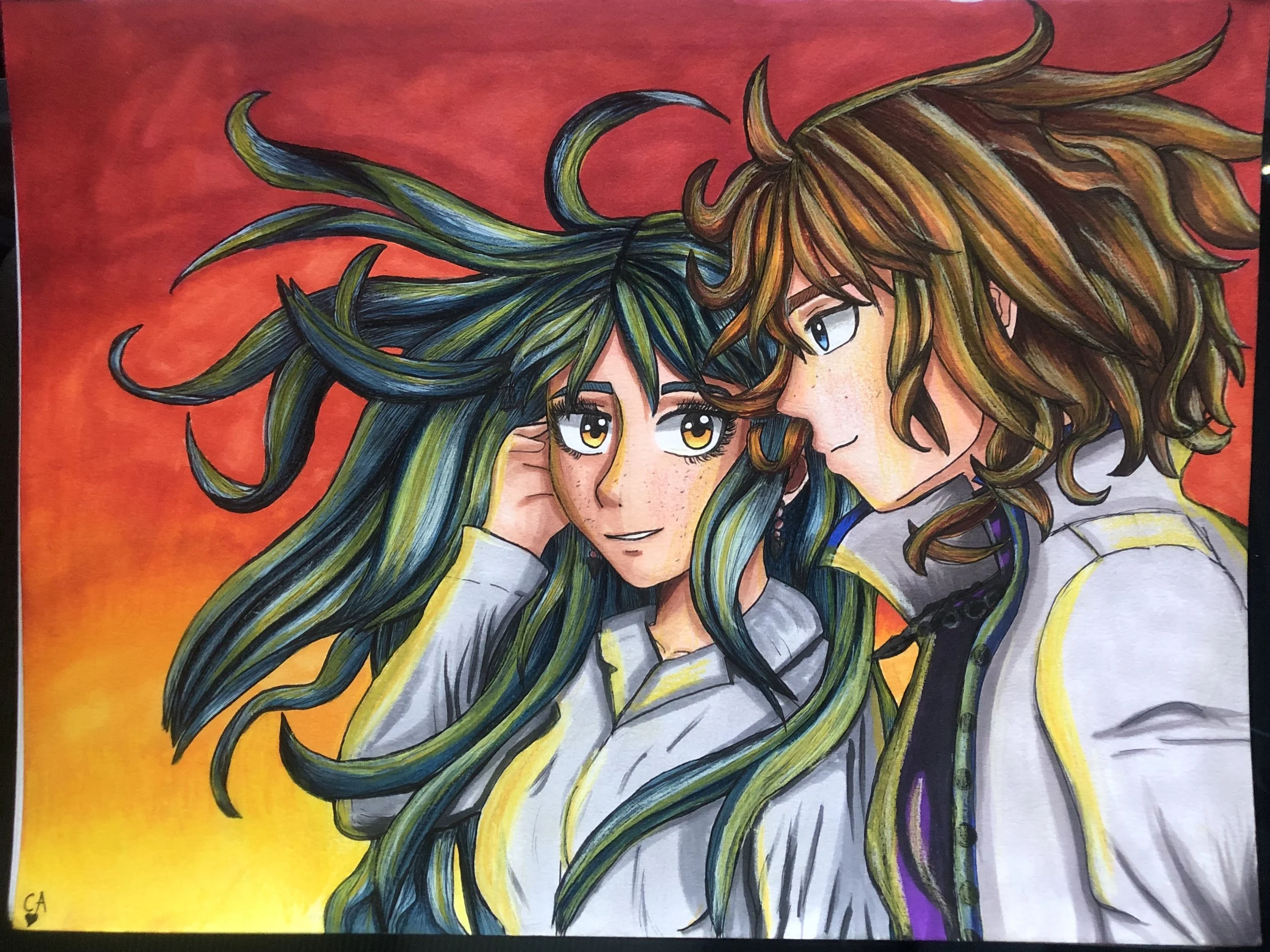 My OCs Lydia and Daniel on a date at sunset 🌅😊