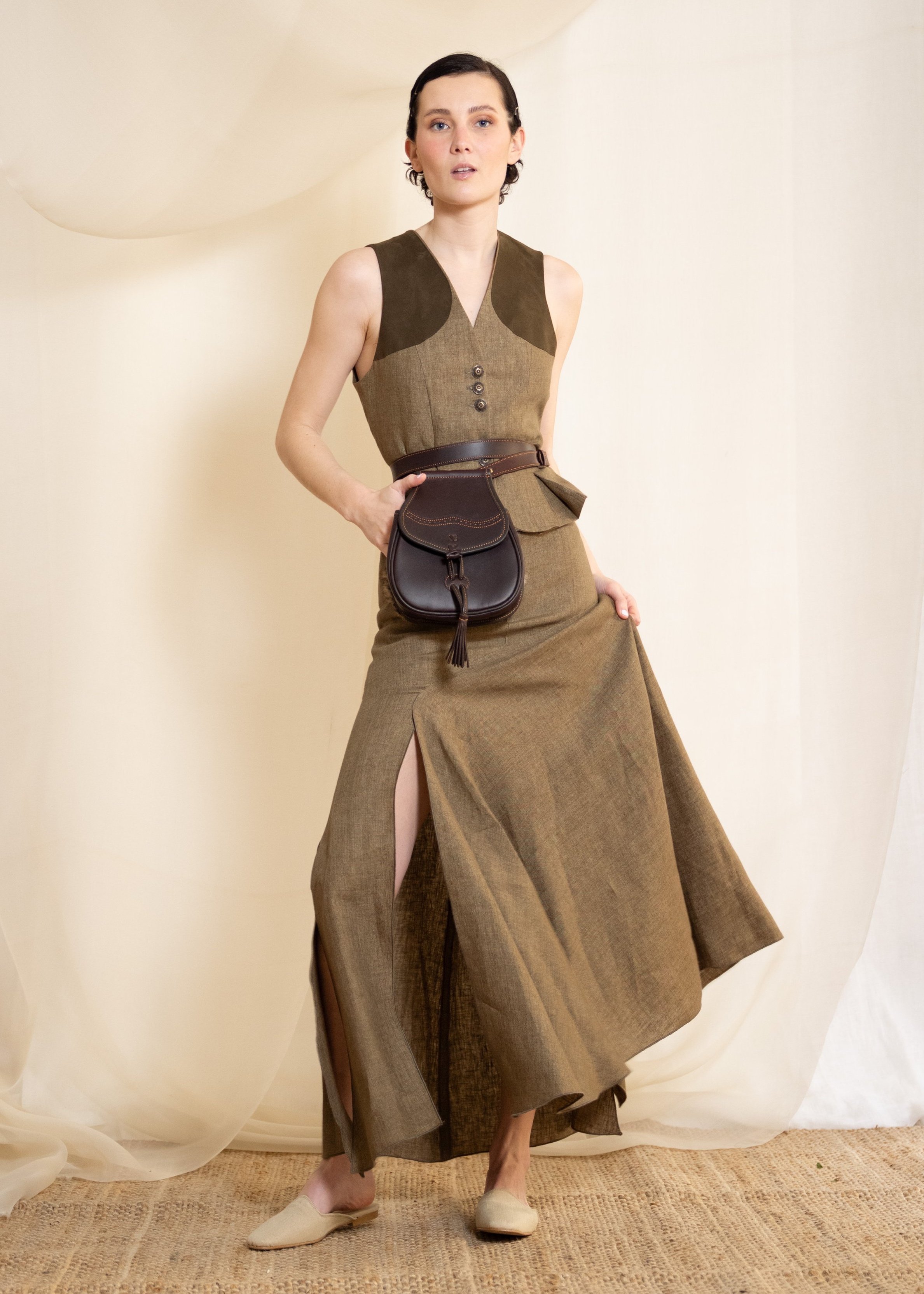 Linen Pleats Von Papen Vest