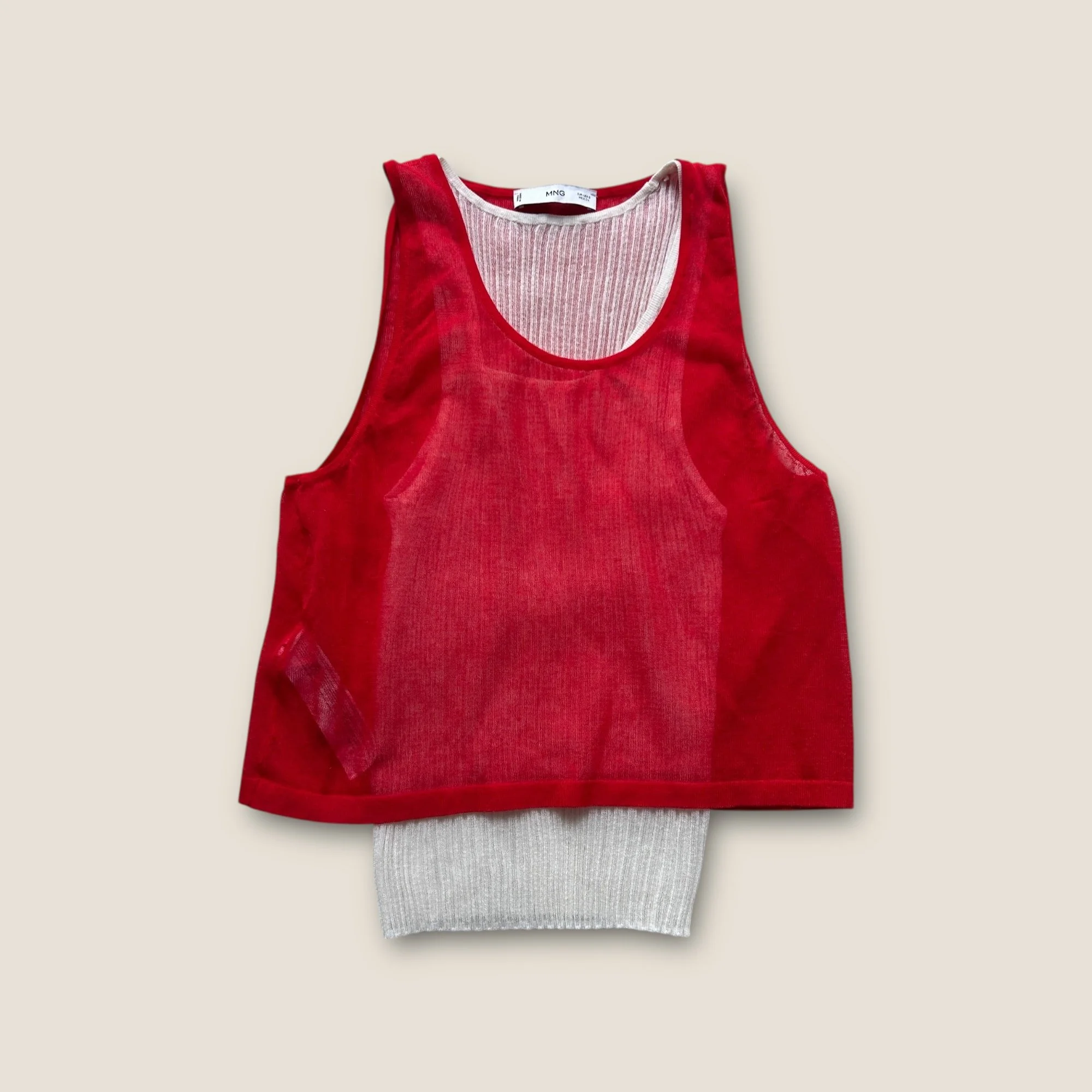 Mango Fine Knit Double Layer Vest - Size S