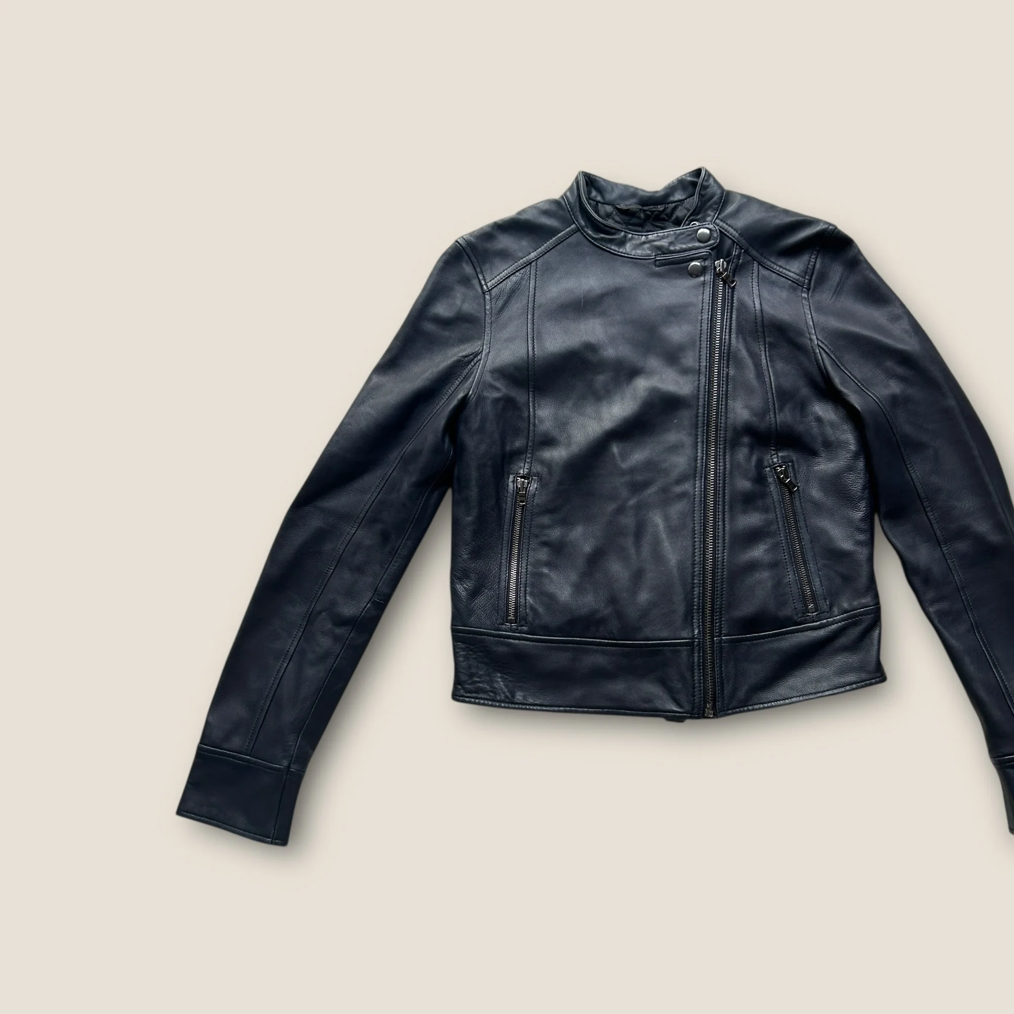 Gap Genuine Leather Biker Jacket - Size M