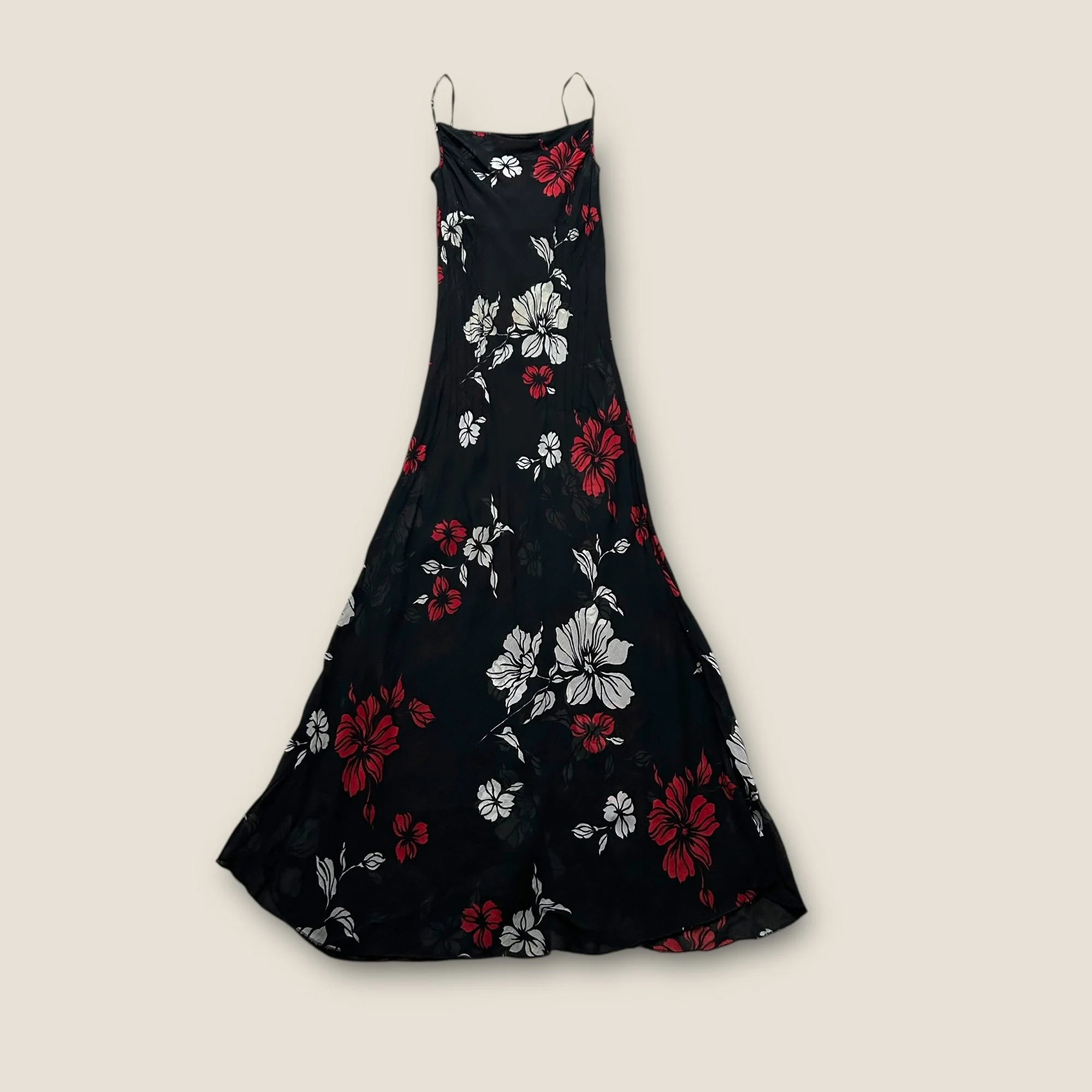 Vintage 90s Bias Cut Chiffon Dress - Size UK 8