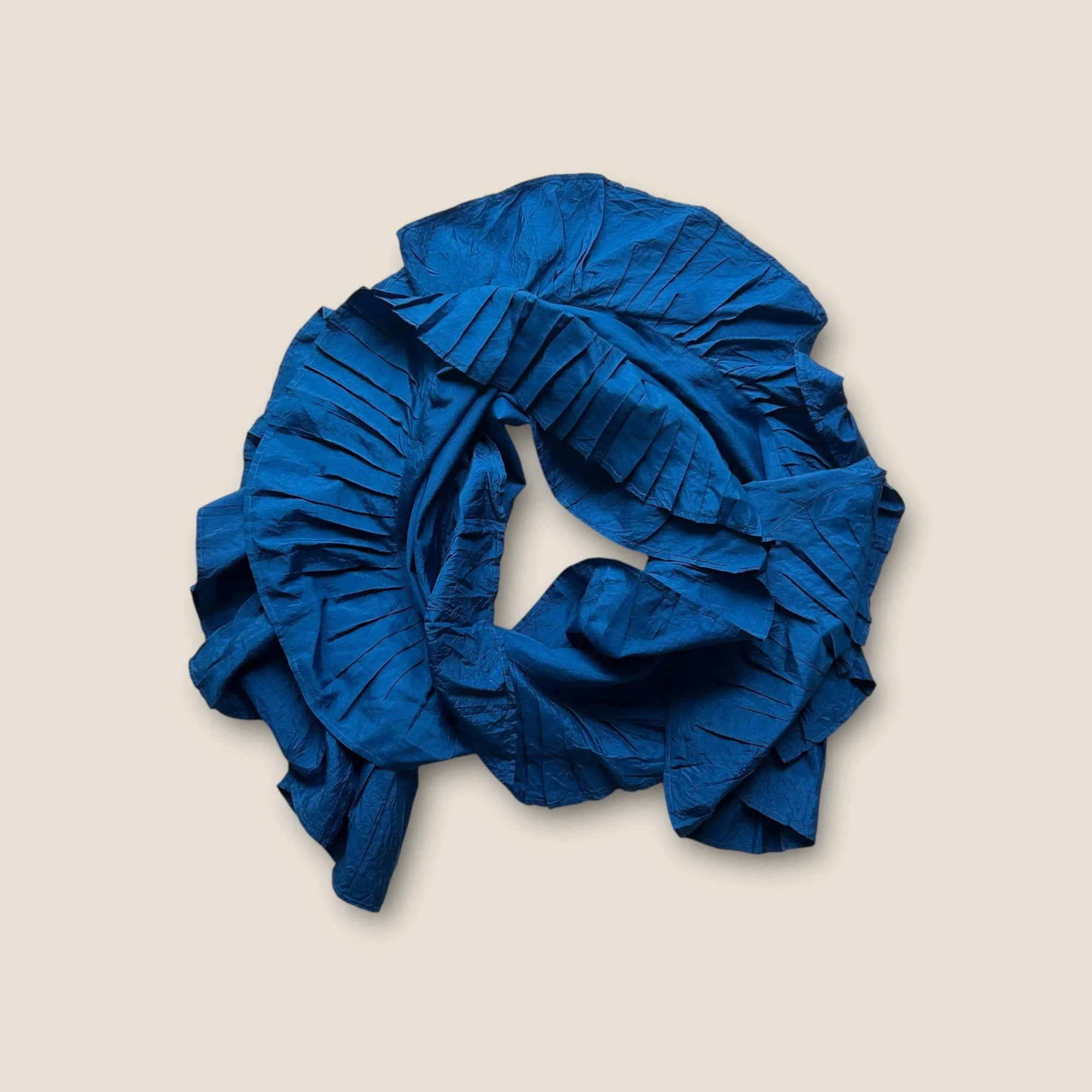 Vintage Ruffle Trim Oversized Silk Scarf - OS