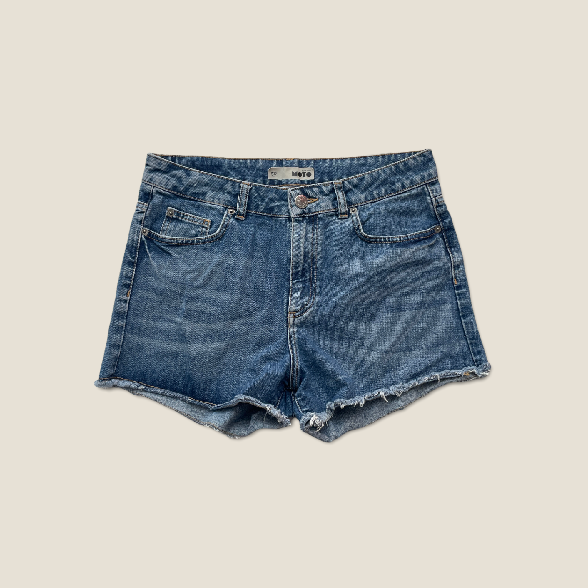 Topshop Moto Cut Off Denim Shorts 