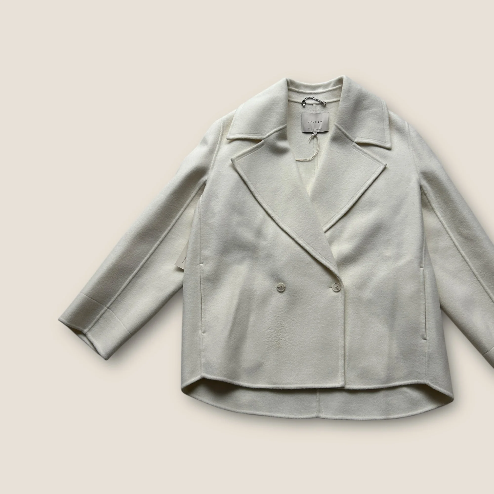 Jigsaw Tailored Wool Shawl Coat - Size UK 14