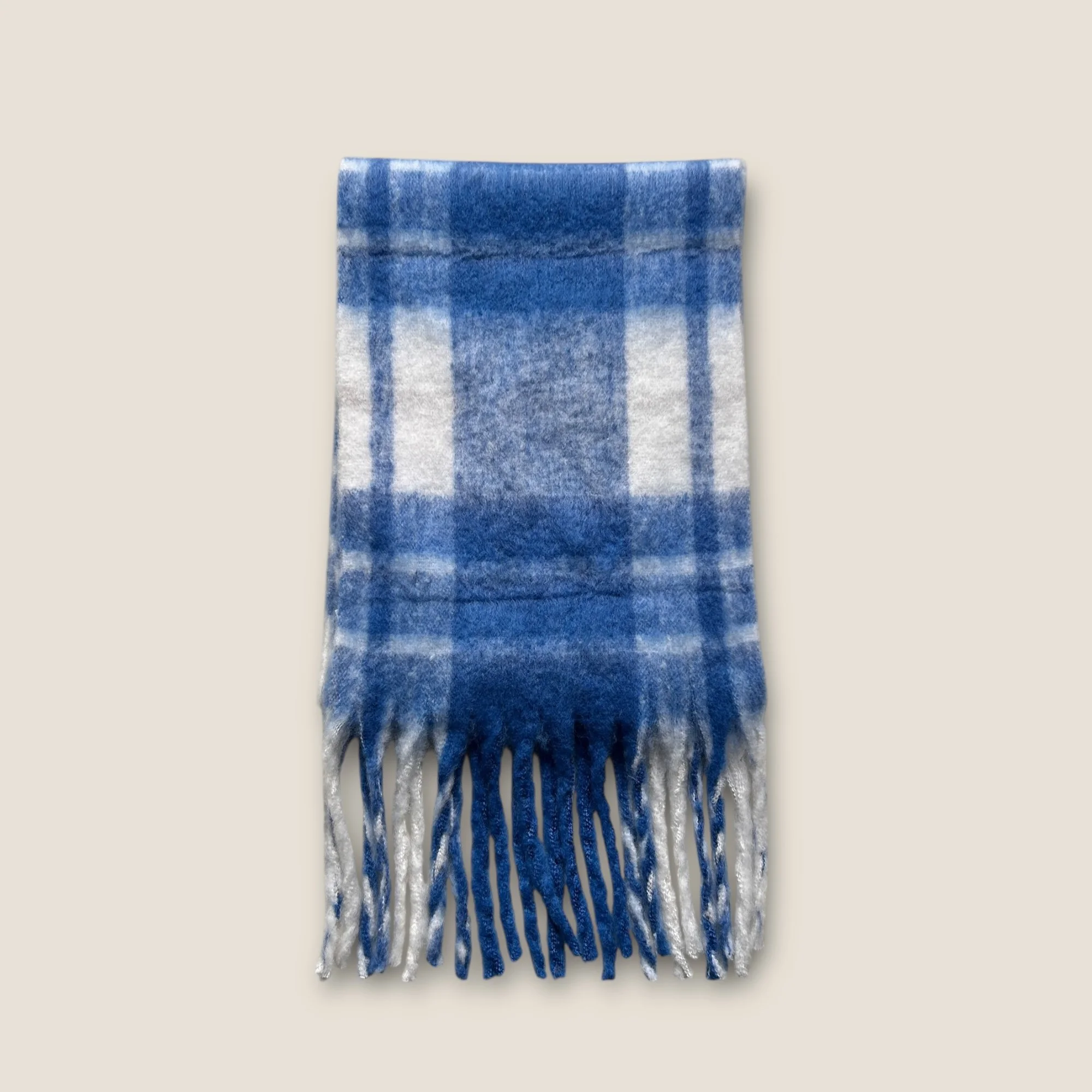 Ichi Chunky Knitted Checked Scarf - One Size