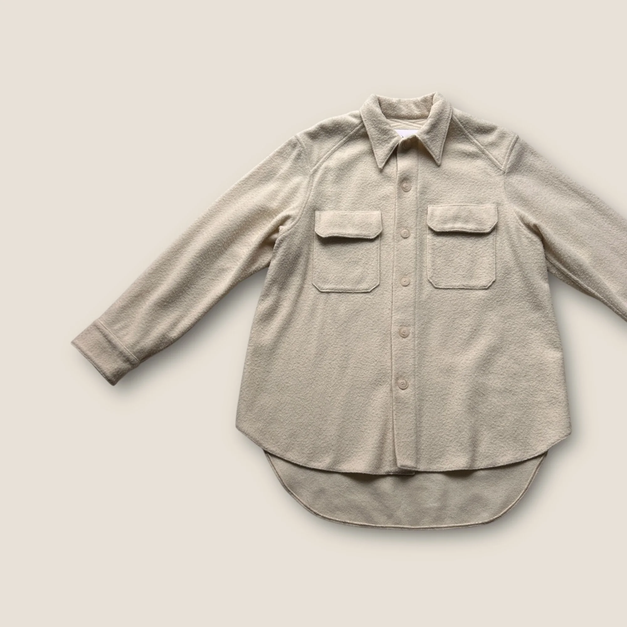 Raey Boucle Wool Oversized Shacket - Size M