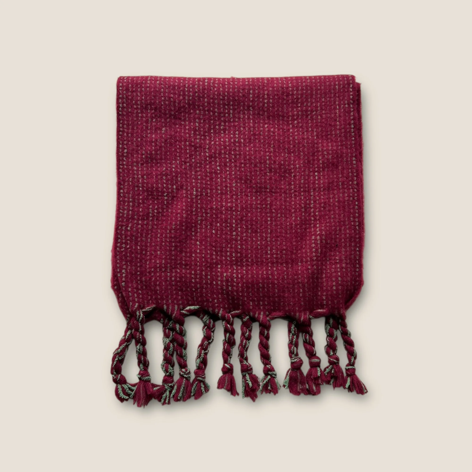 Ichi Chunky Knit Fringed Striped Scarf  - OS
