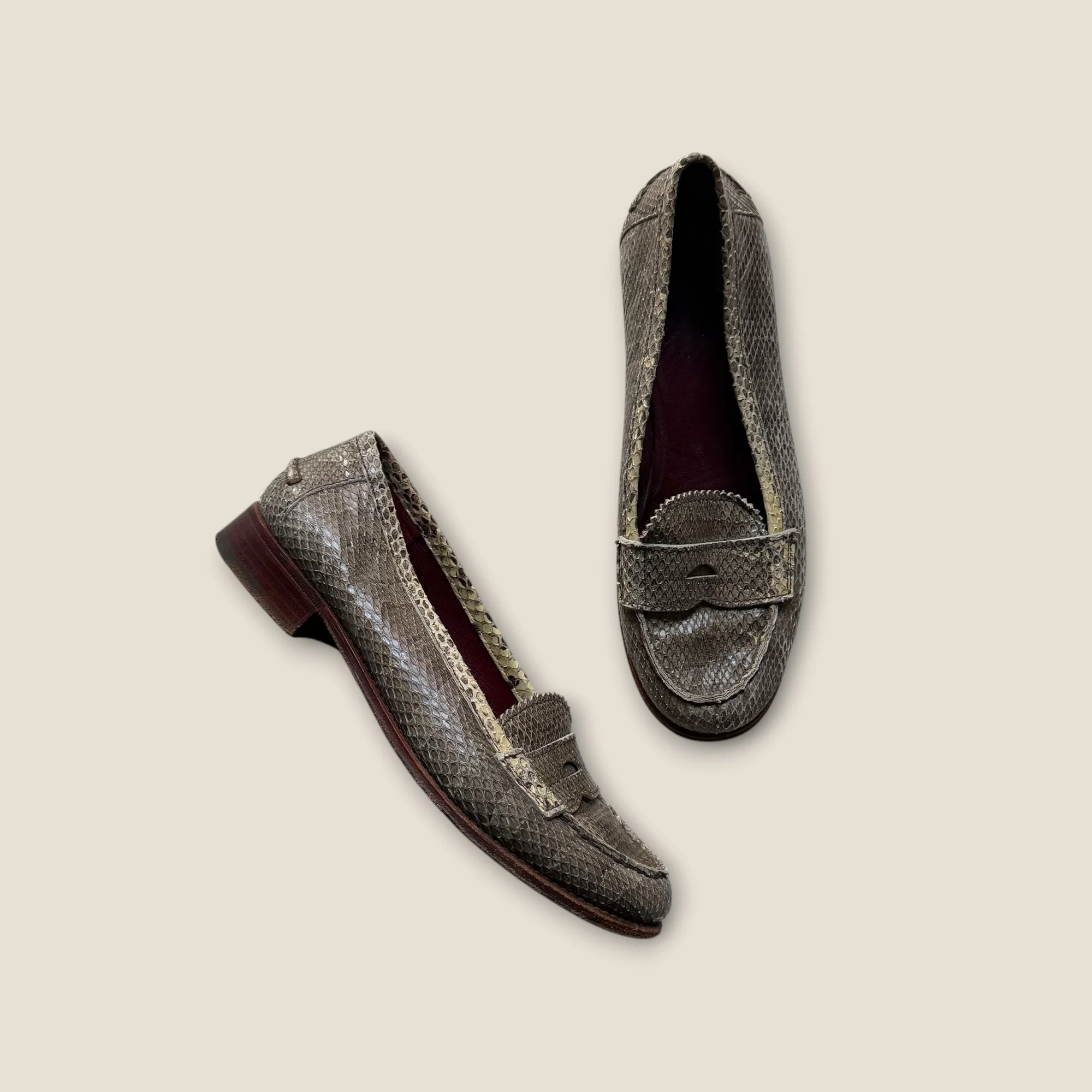 Prada 90s Snakeskin Loafers - Size UK 6