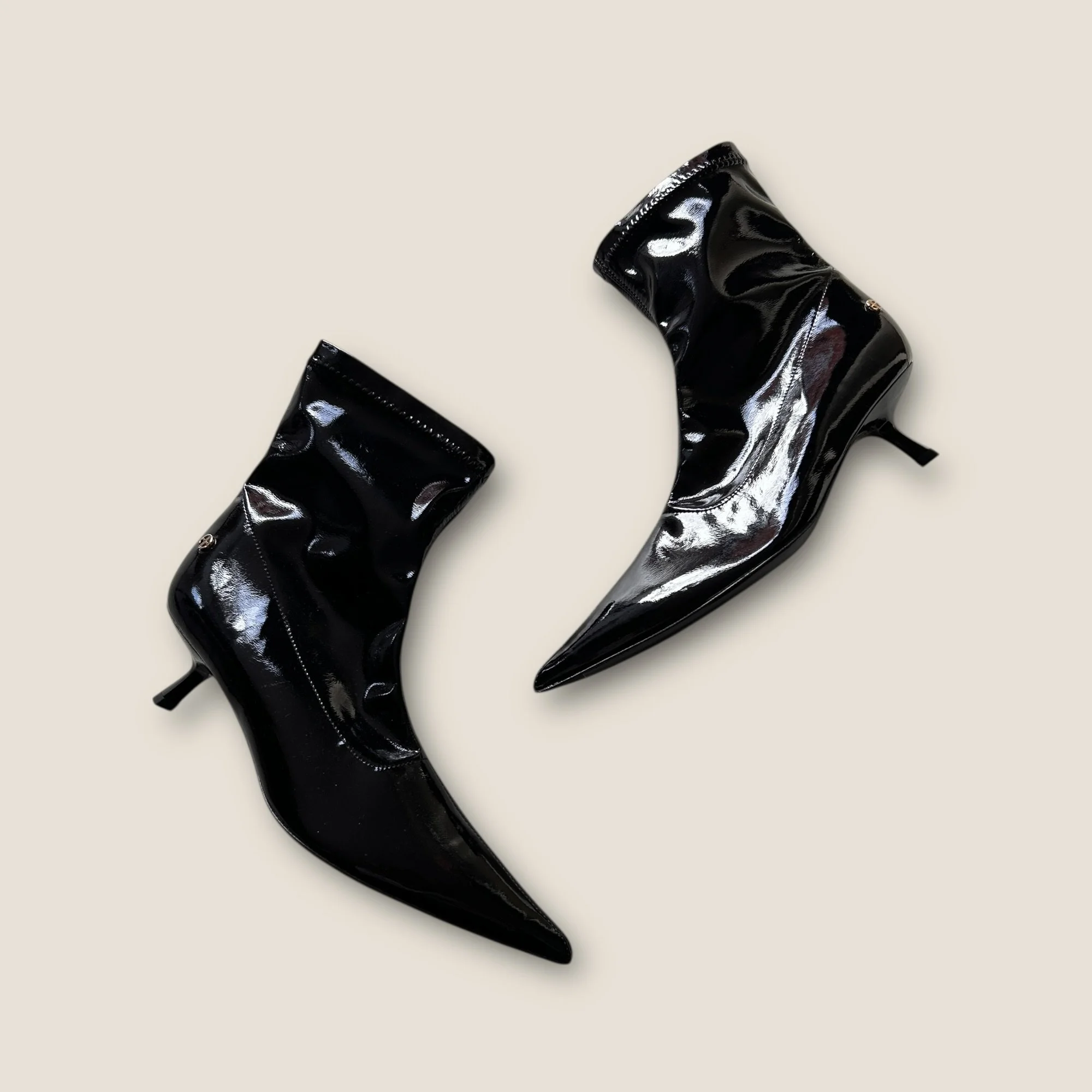 Anine Bing High Shine Sock Boots - Size UK 4