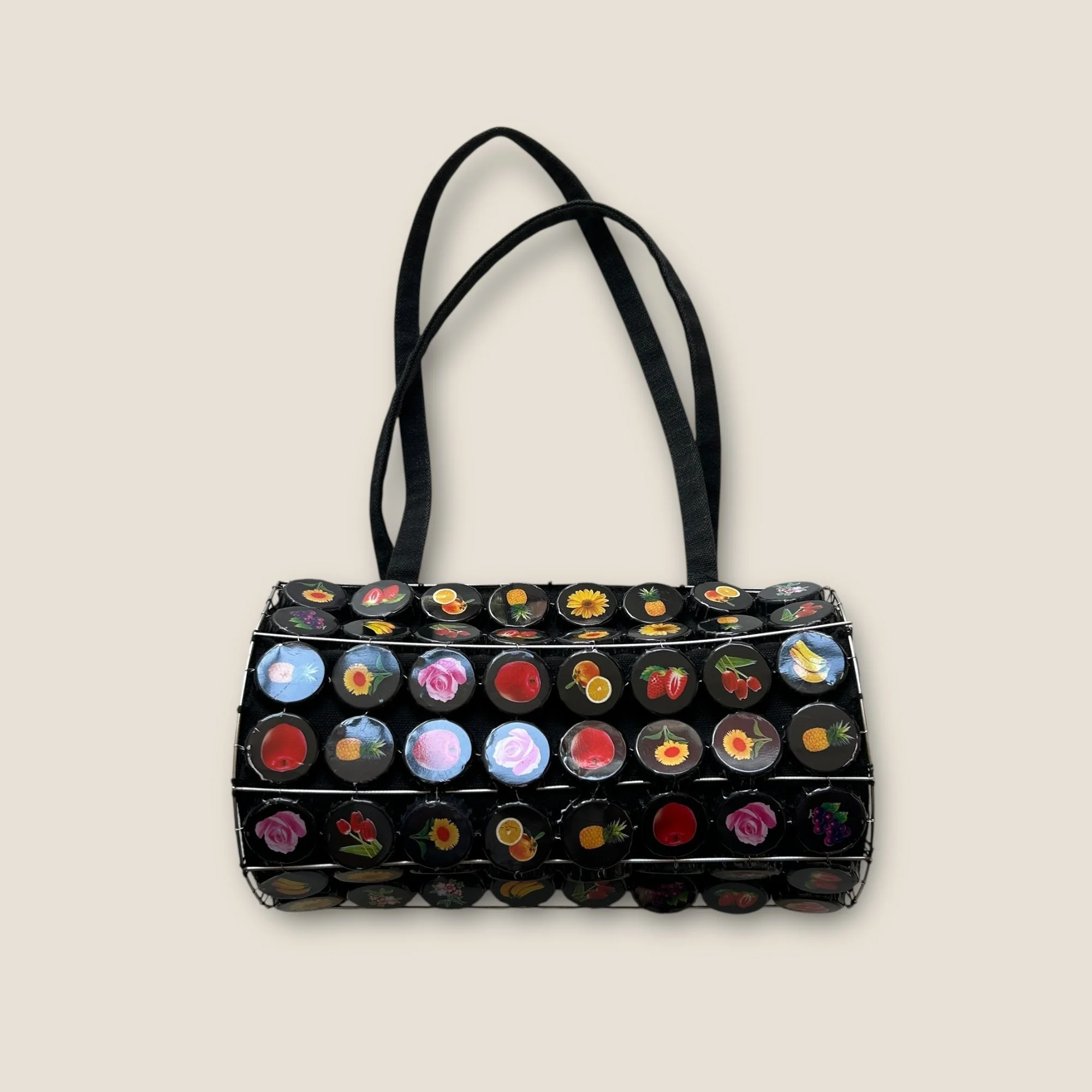 Vintage Handmade Bottle Tops Bag - One Size