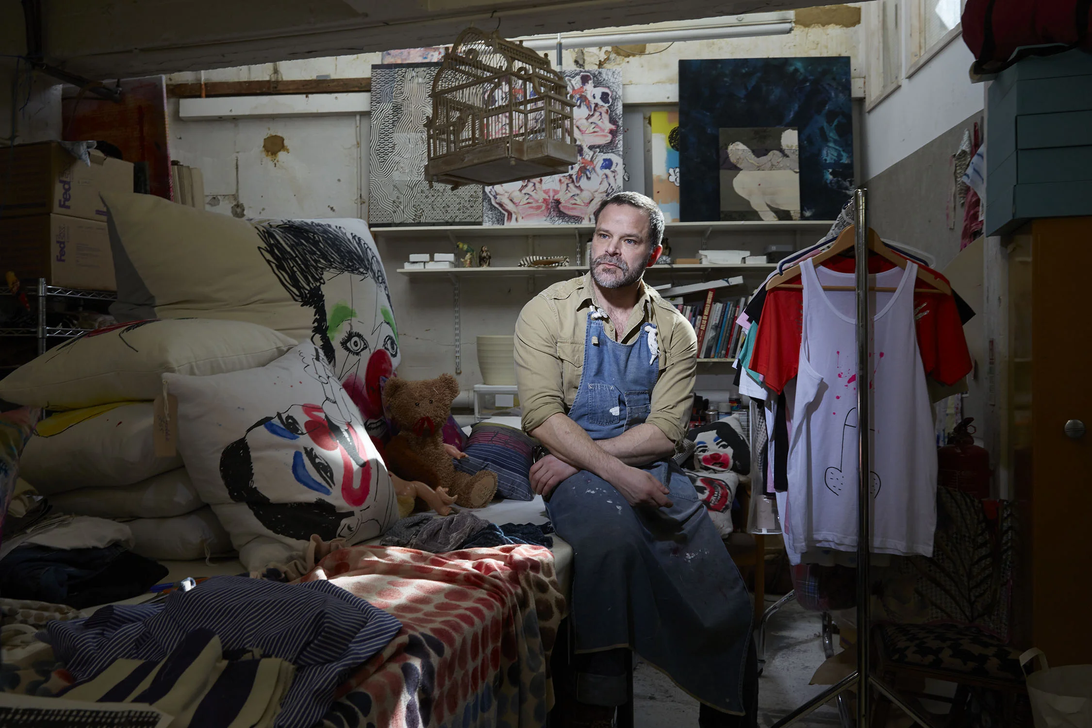 Portraits of male artists, graphic designer